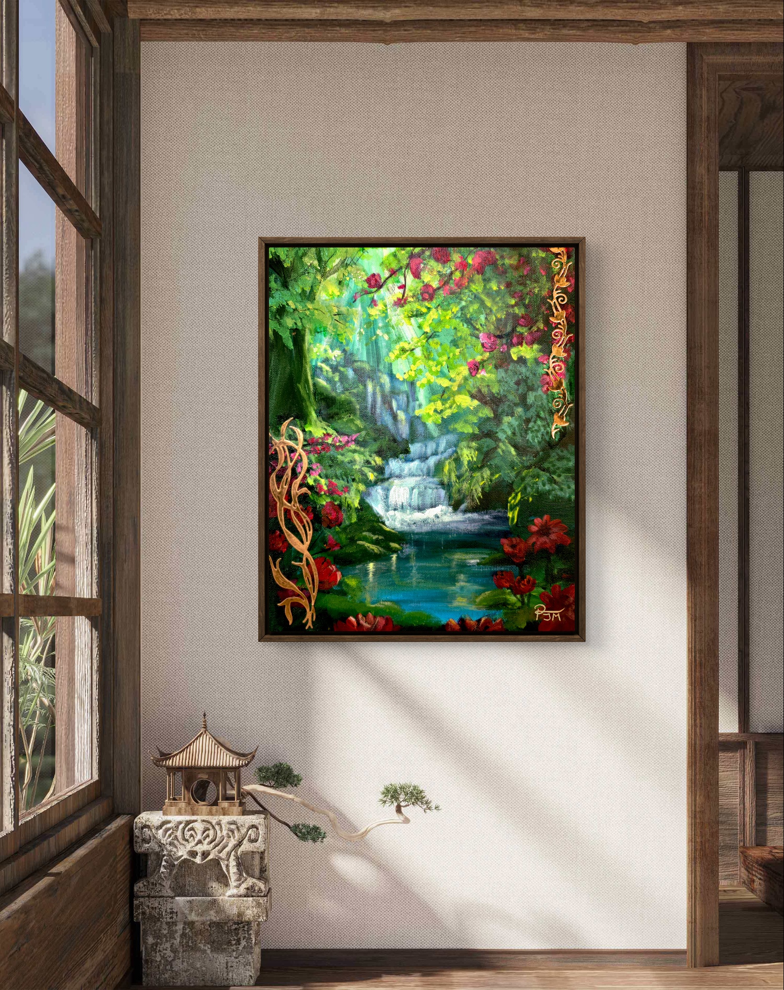 The forest of forgotten dreams | Dark brown wood frame