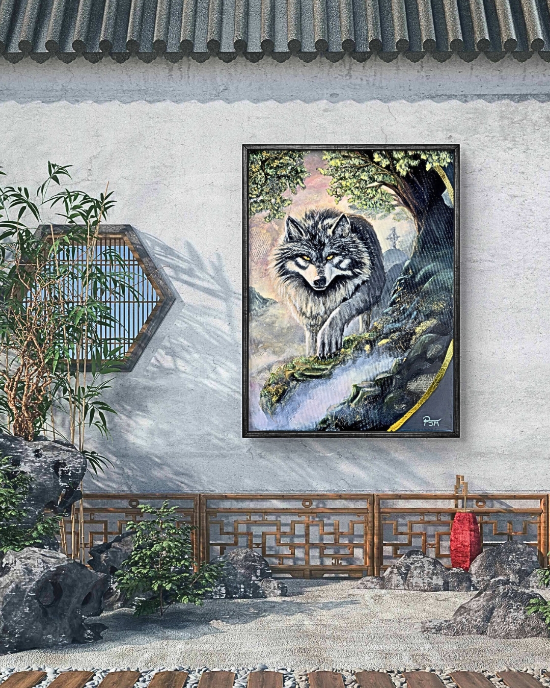 The Silver Guardian | Black wood frame