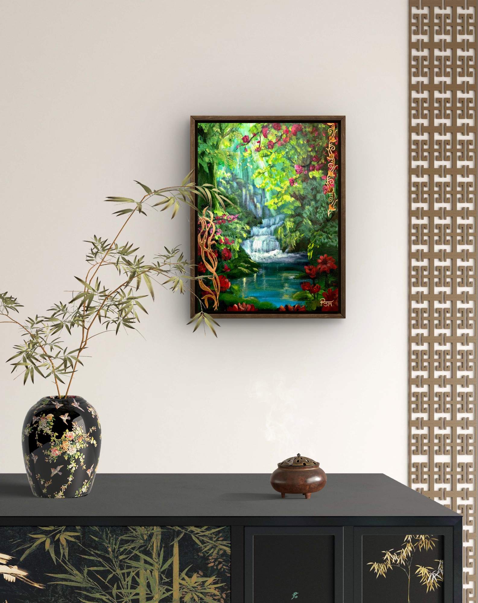 The forest of forgotten dreams | Dark brown wood frame