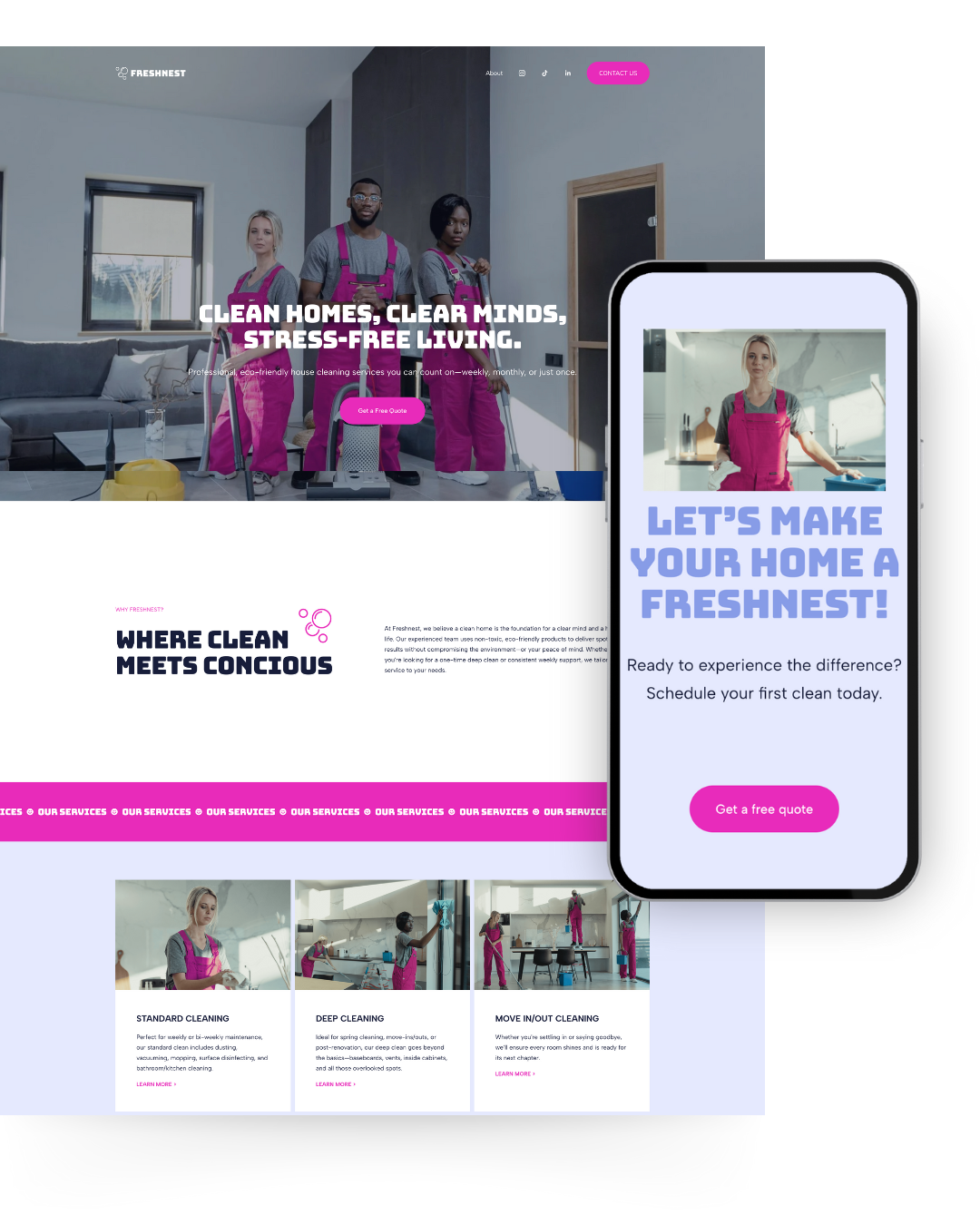 Freshnest | Cleaning Service Website