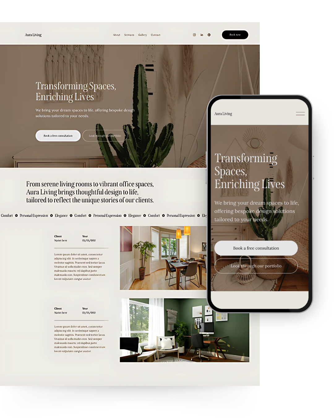 Aura Living | Interior Design Website