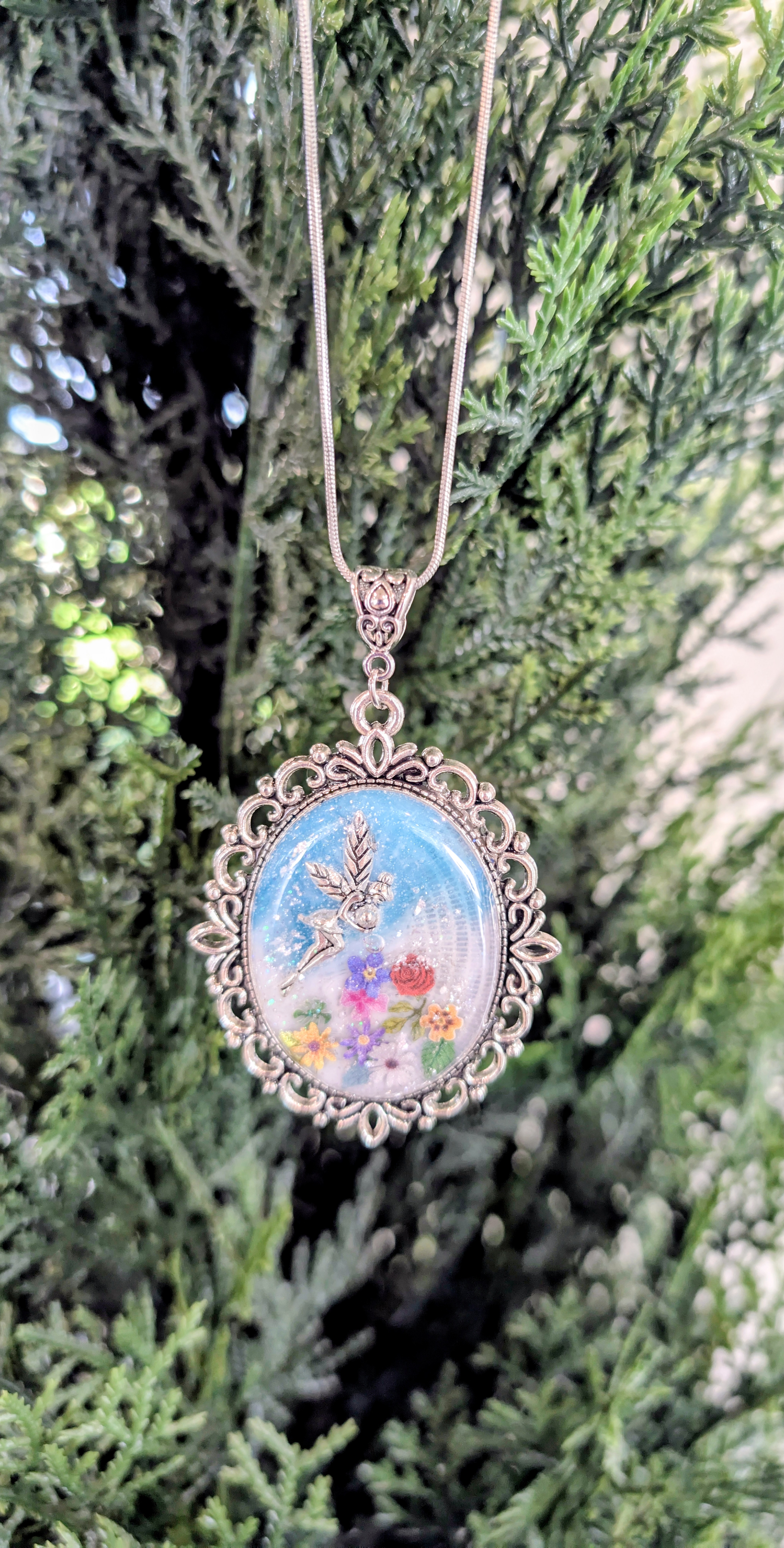 Fairy Vintage Floral Pendant Necklace