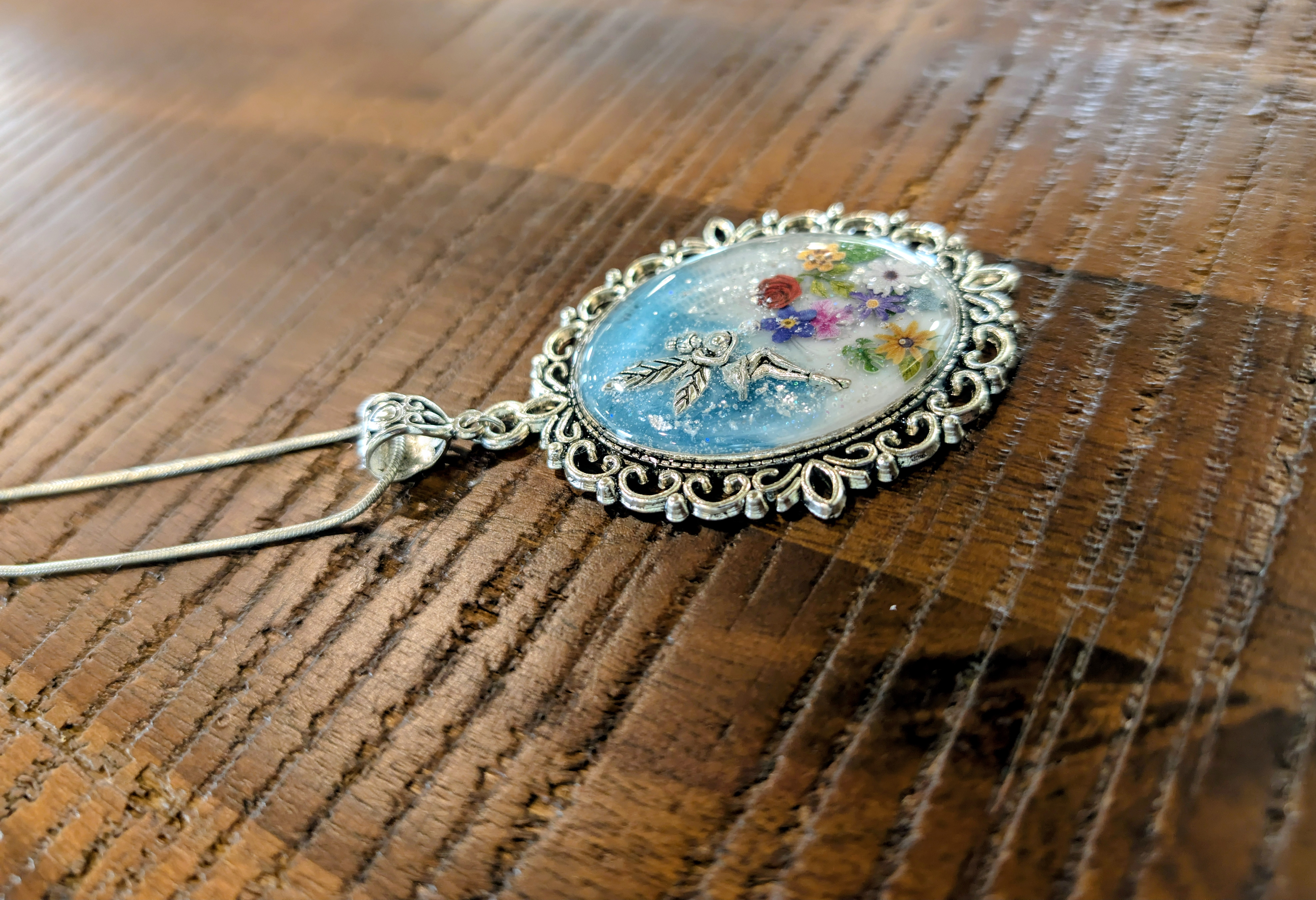 Fairy Vintage Floral Pendant Necklace
