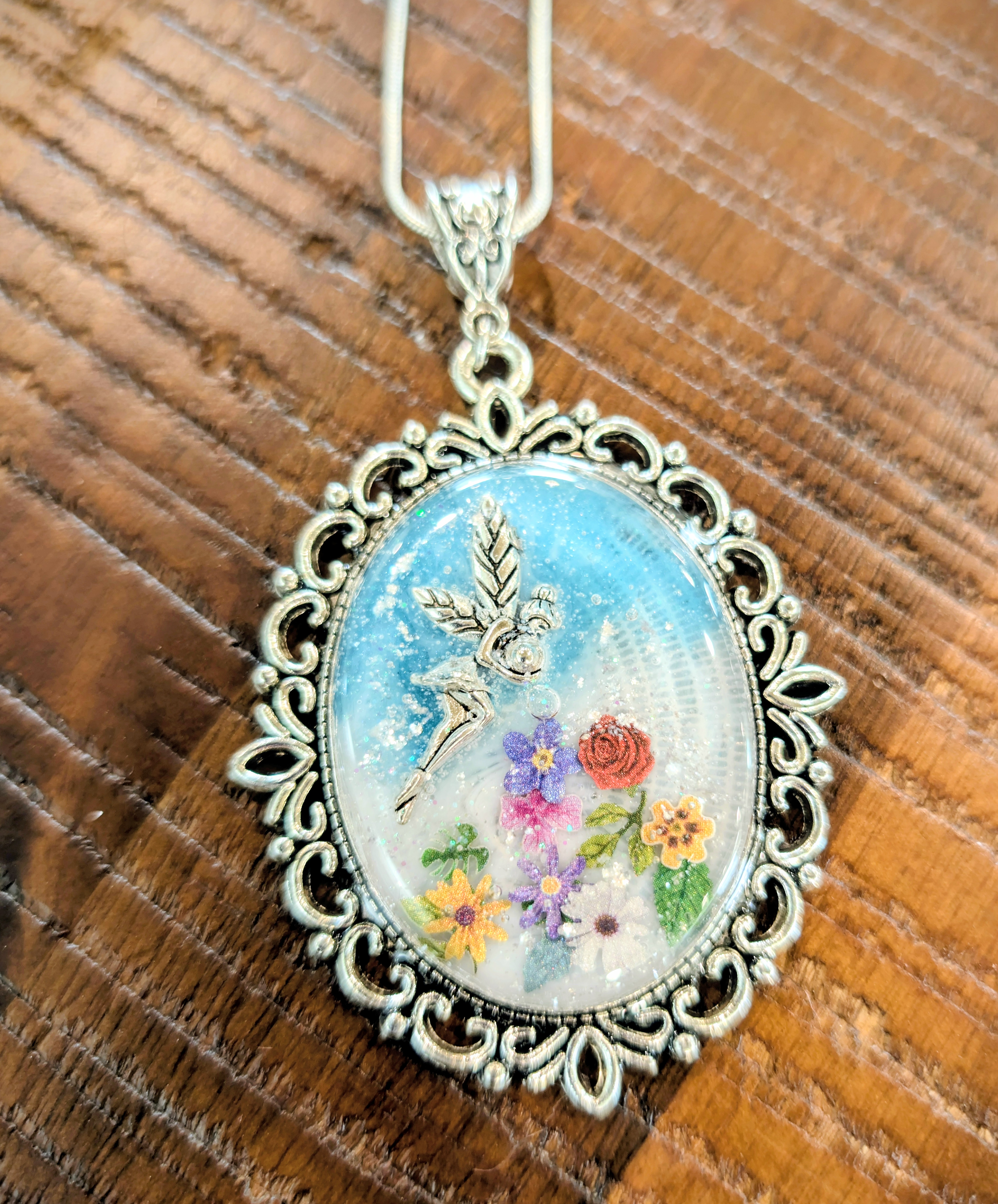 Fairy Vintage Floral Pendant Necklace