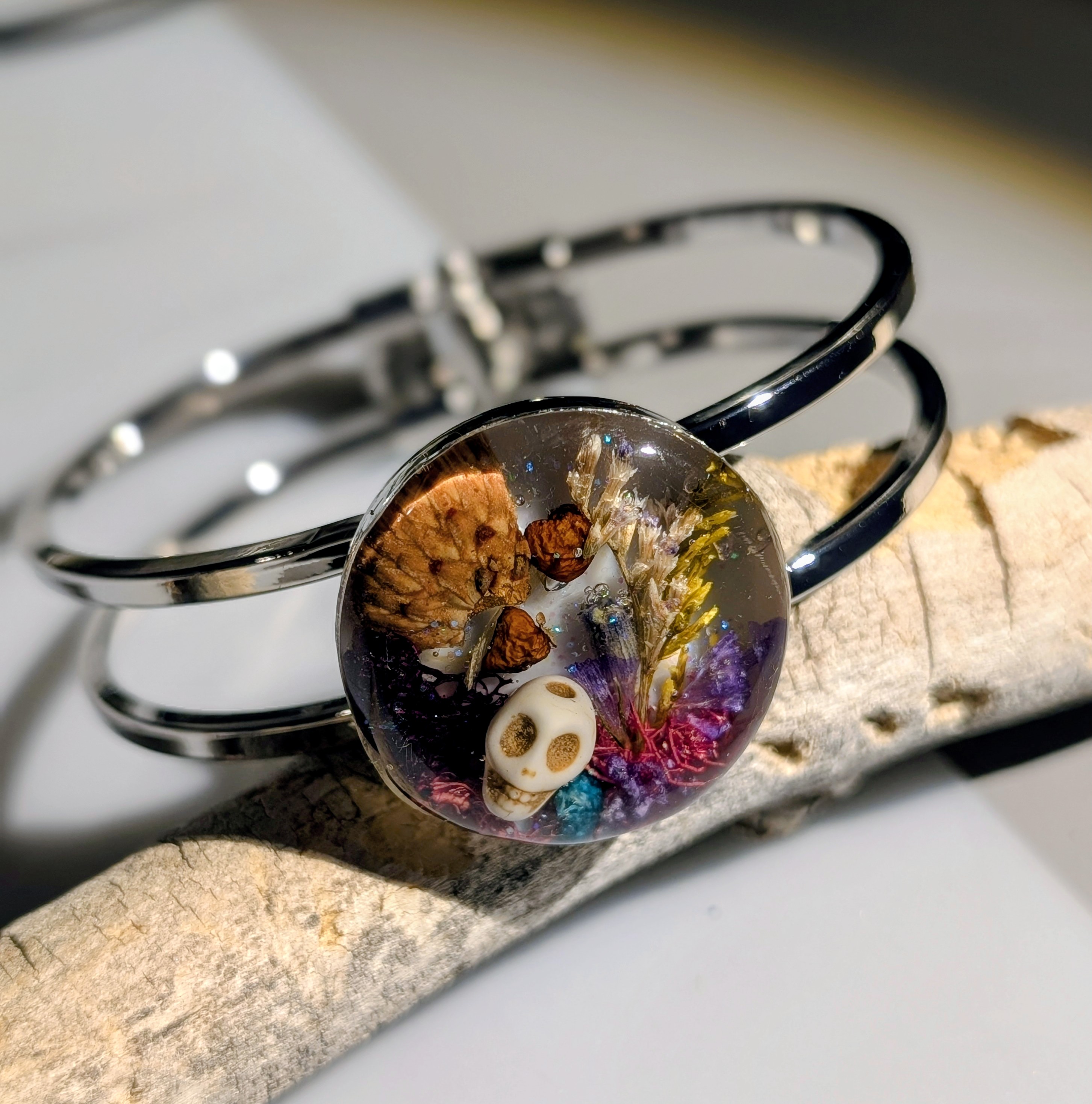 Bones & Bloom Resin Cuff Bracelet