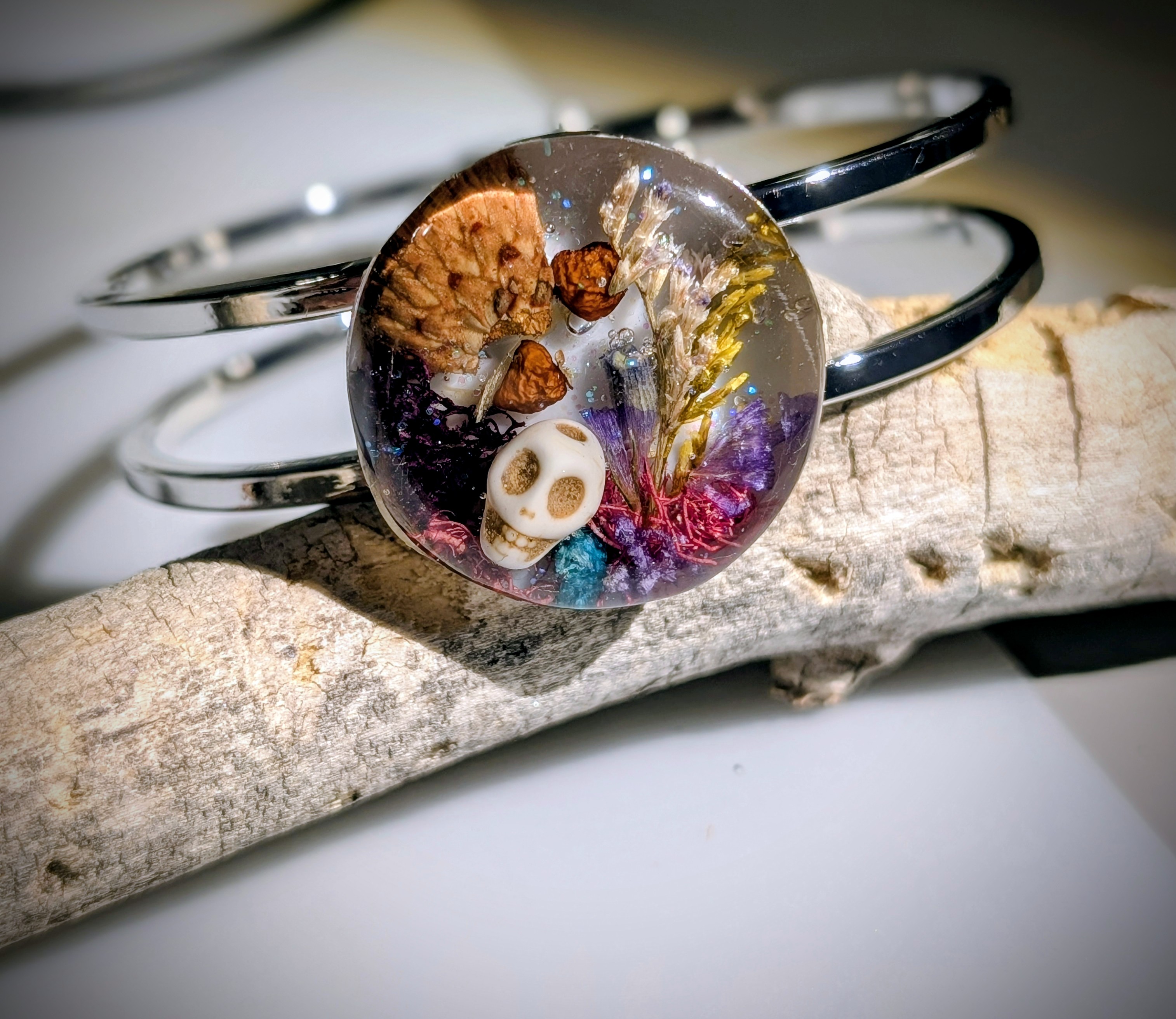 Bones & Bloom Resin Cuff Bracelet