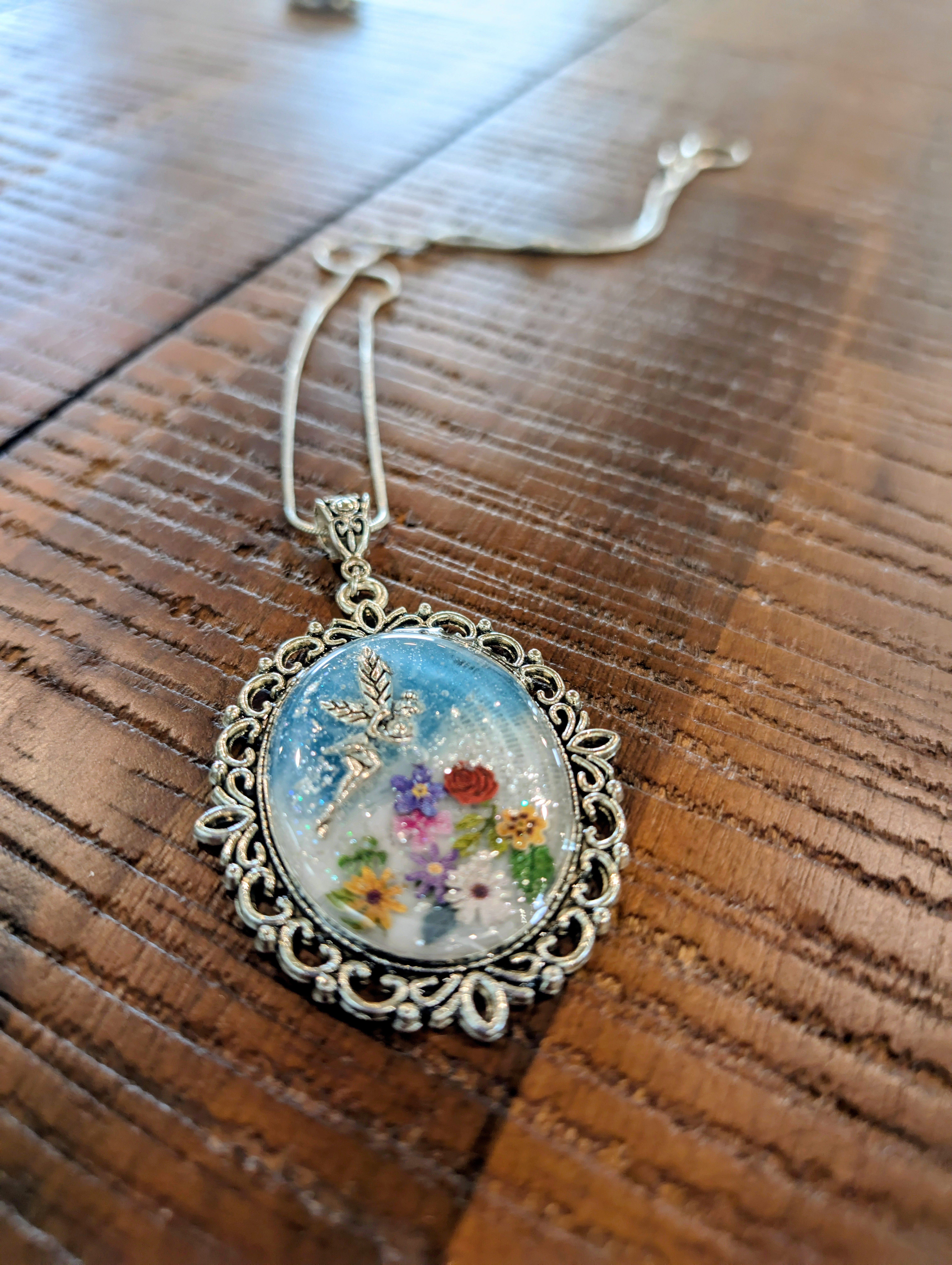 Fairy Vintage Floral Pendant Necklace