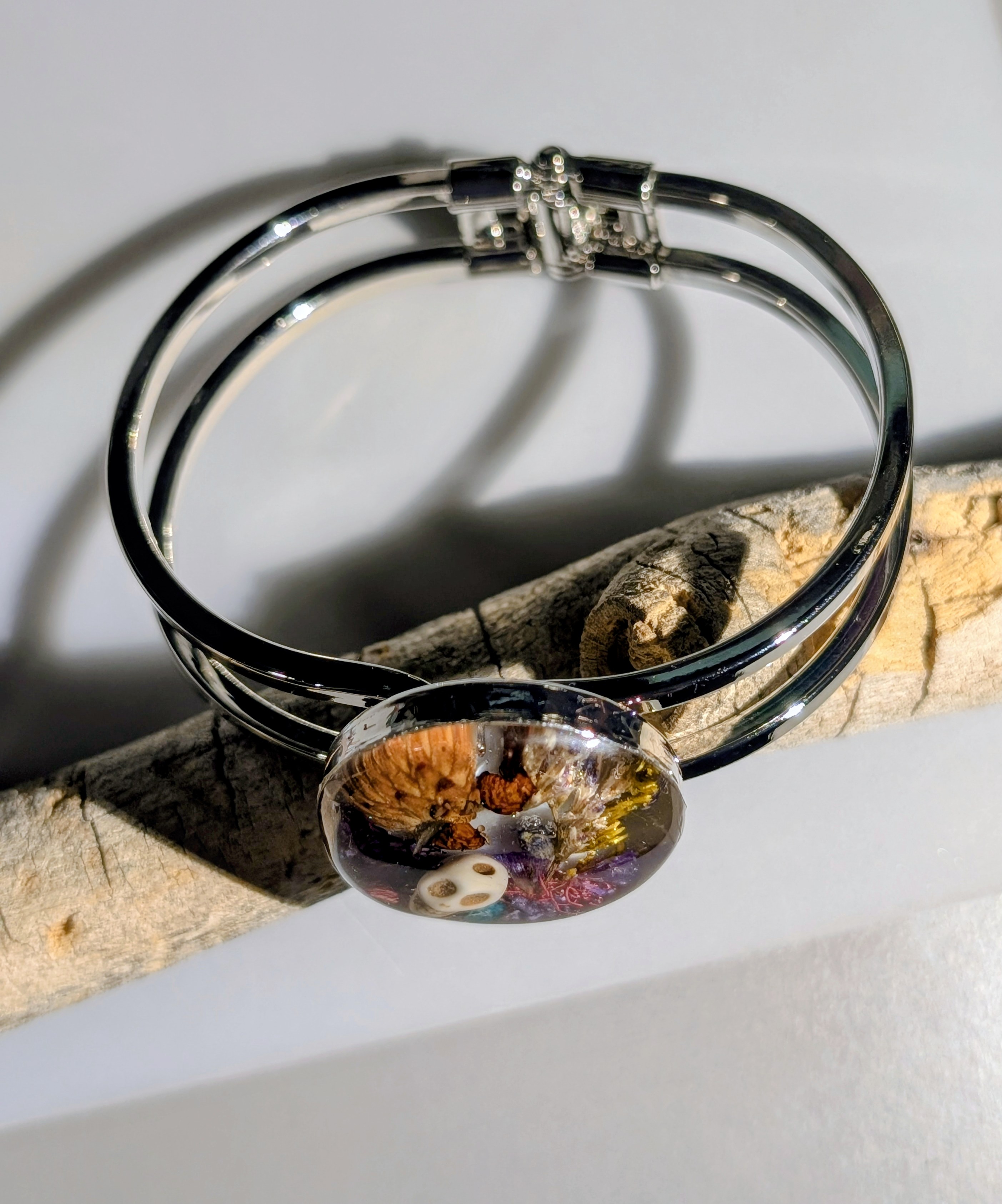 Bones & Bloom Resin Cuff Bracelet