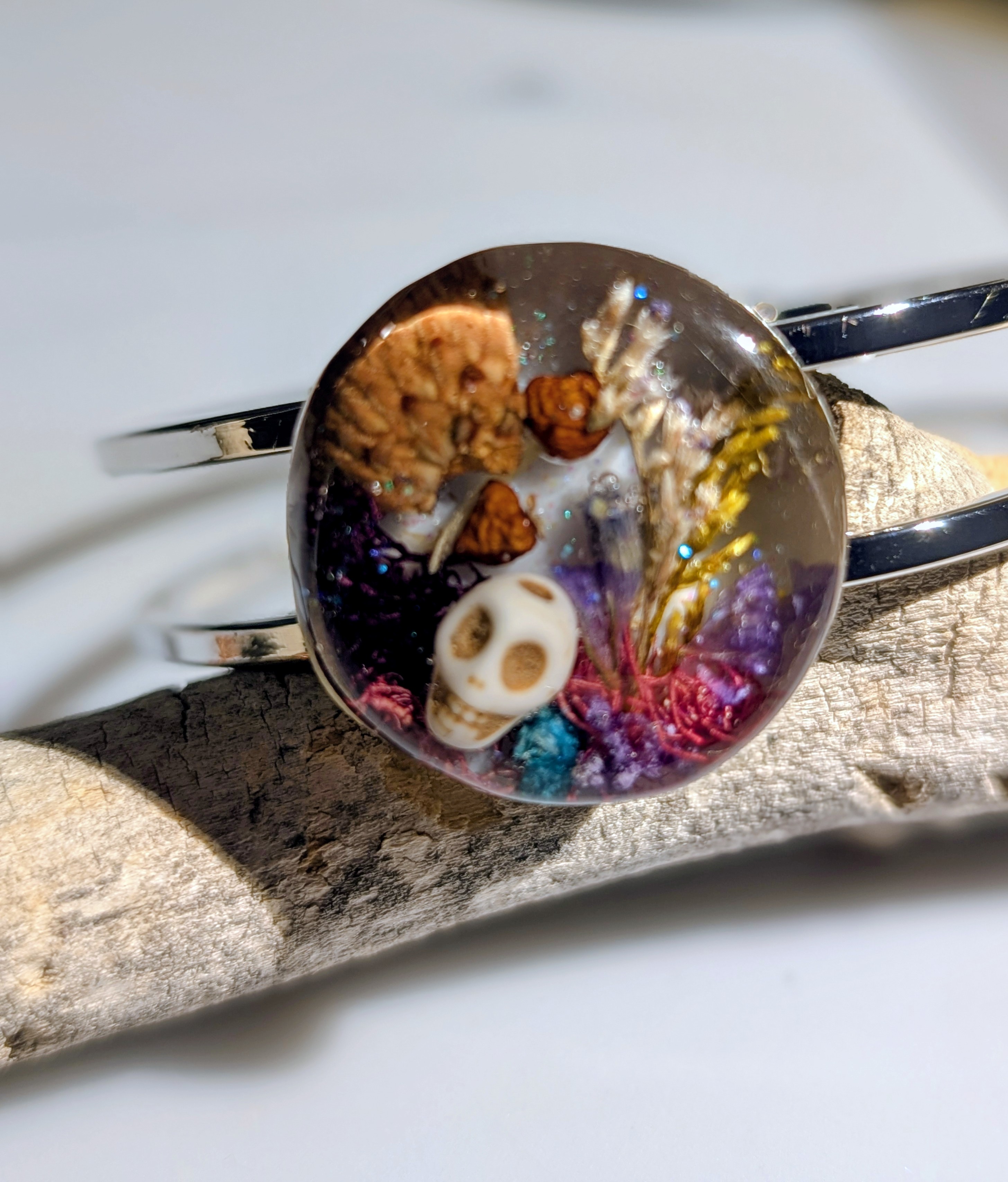 Bones & Bloom Resin Cuff Bracelet