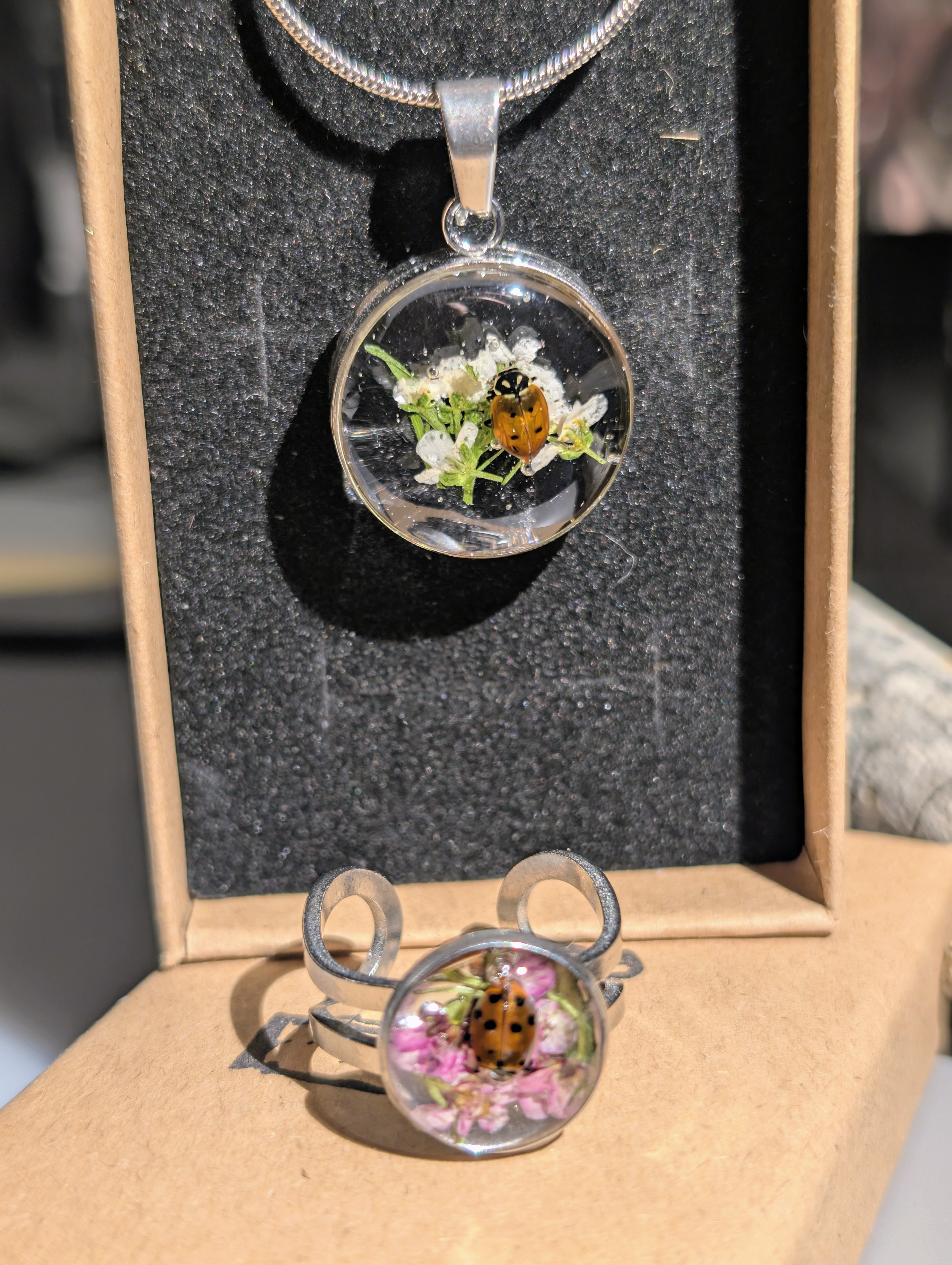 Ladybug and Sweet Alyssum Jewelry 