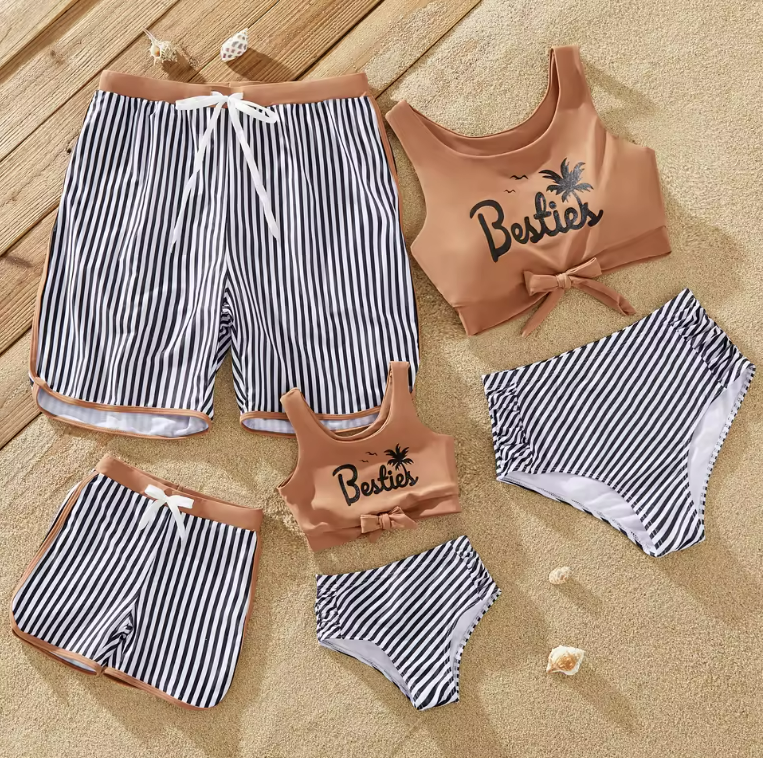 Family Matching Striped Swimsuit Set