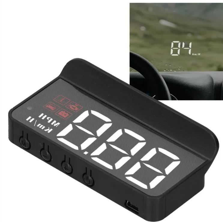 Head-Up Display Windshield Projector - Multi-Function Speedometer with Alarm & Driving Reminder