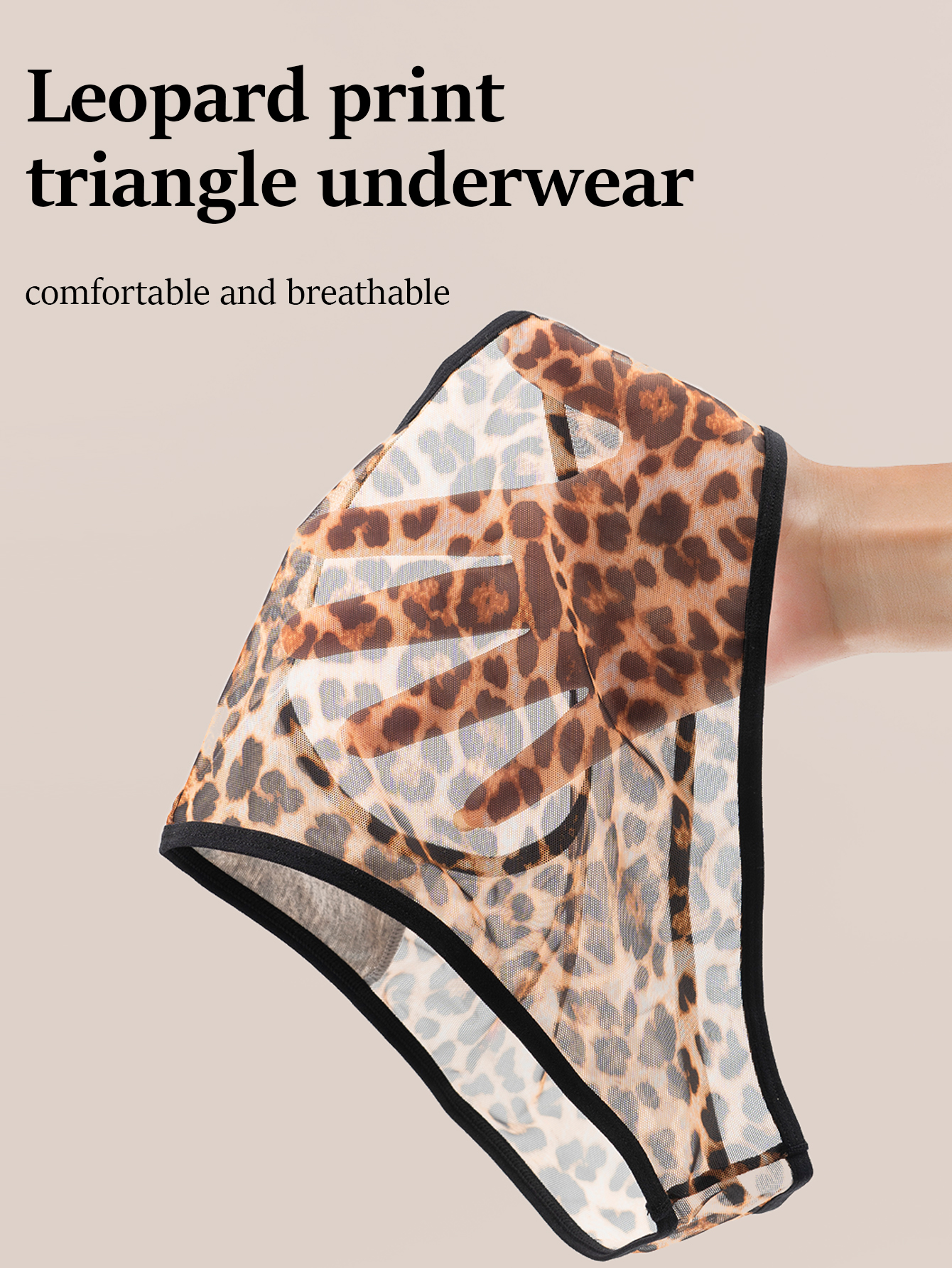 Leopard print triangle underwear 802-C