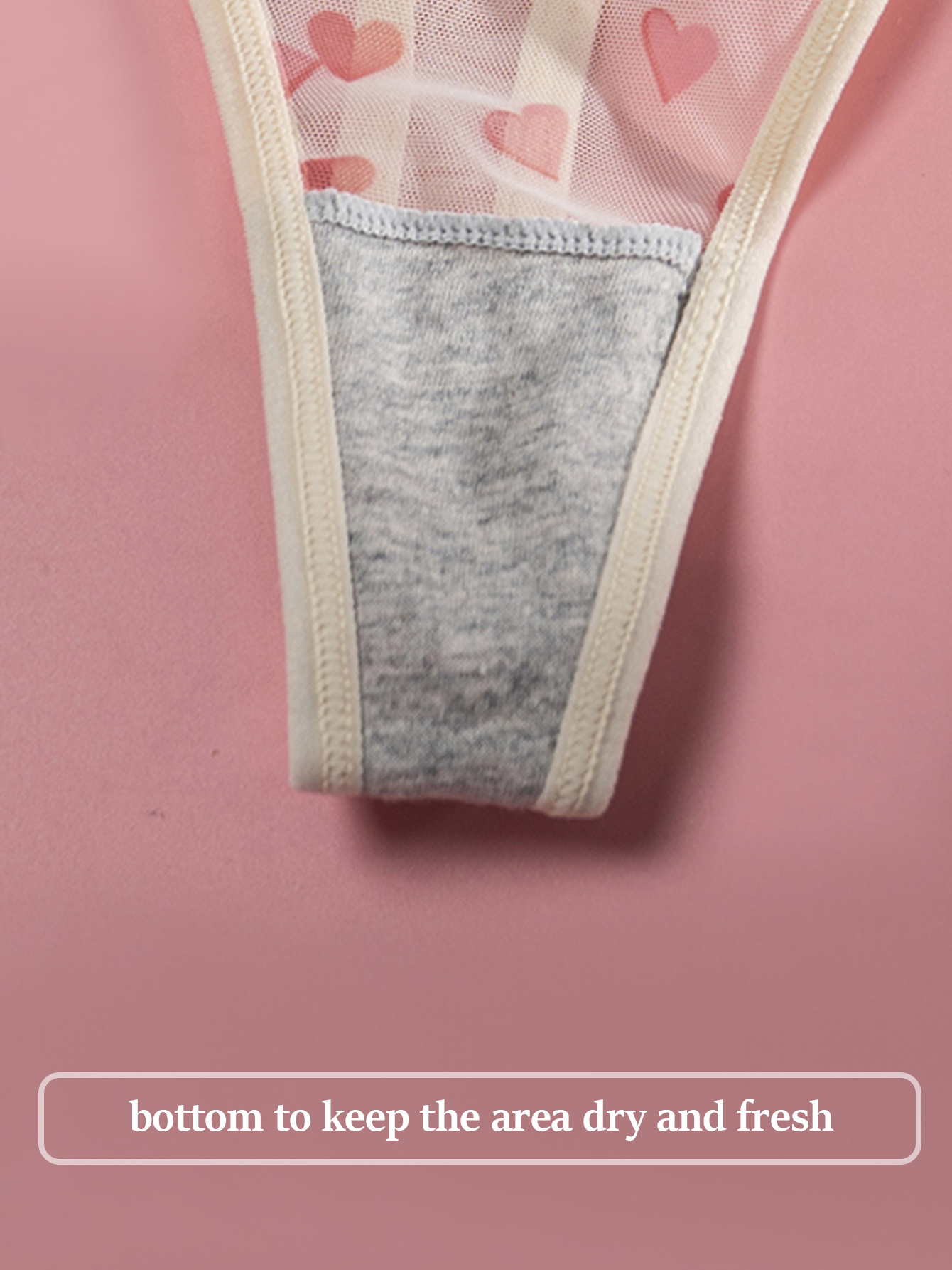 Heart Patterned Lace Thong 803-C