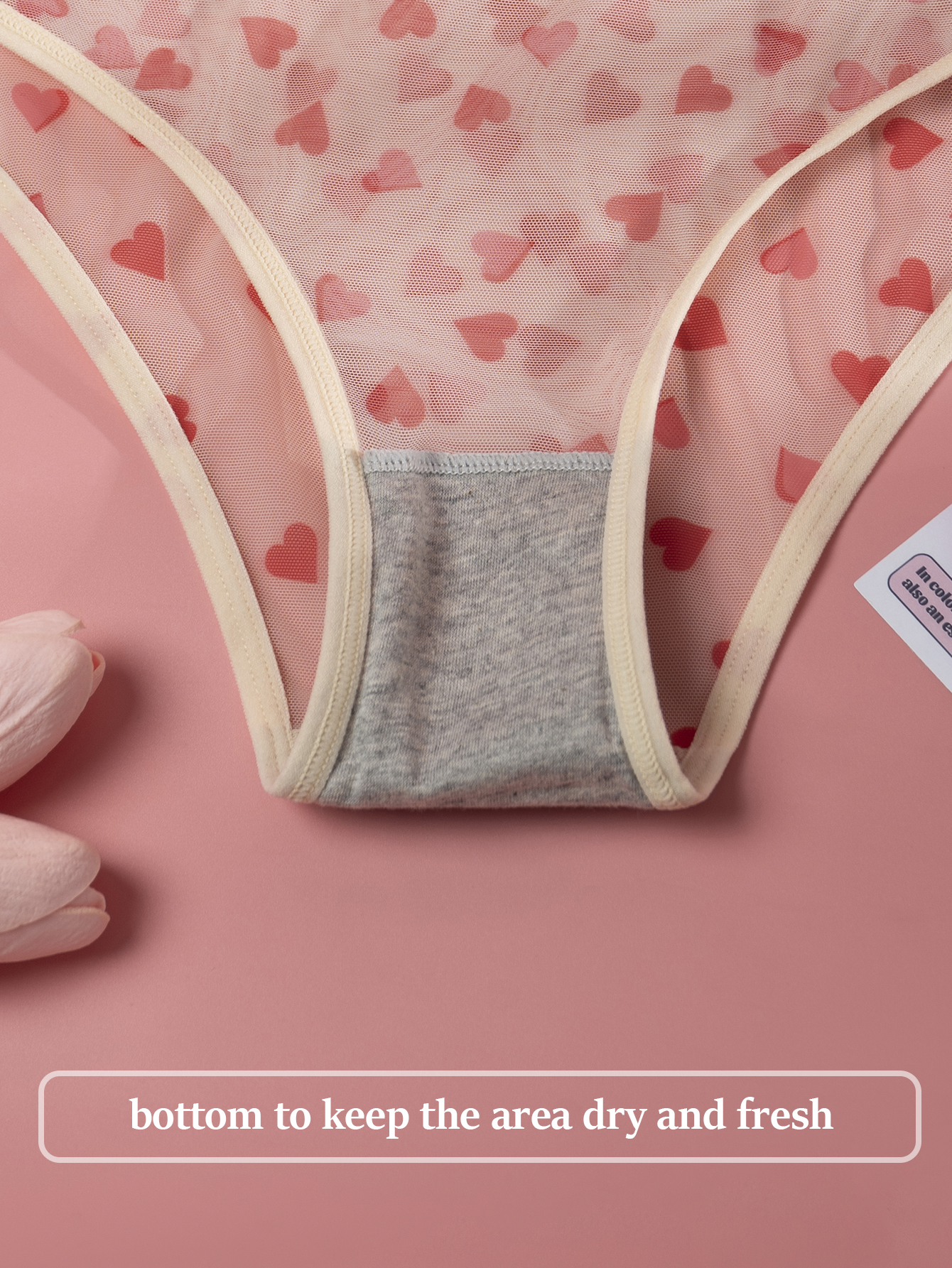 Sheer Heart Print Lingerie 804-A