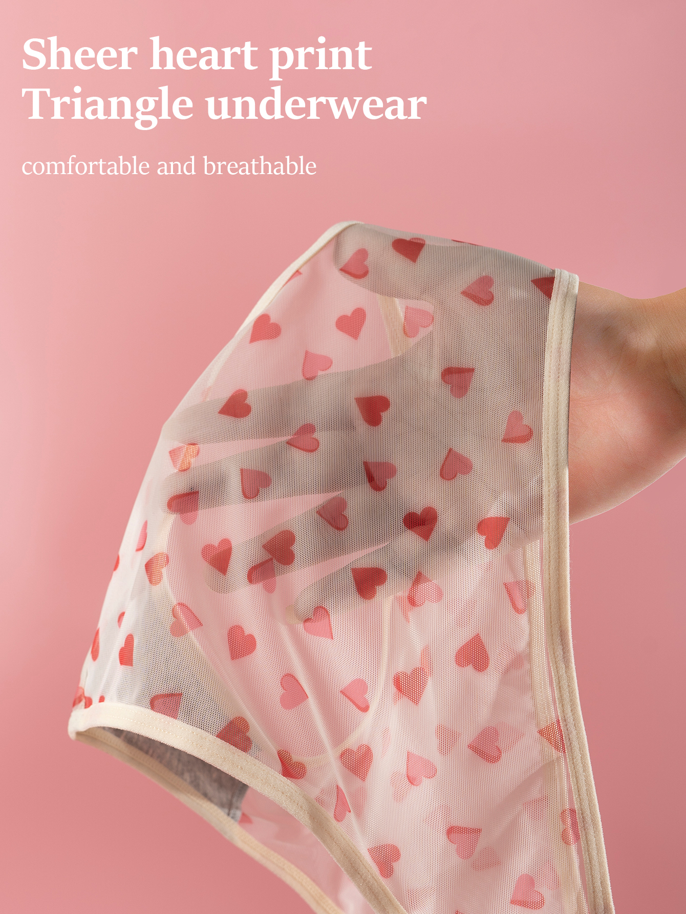 Sheer Heart Print Lingerie 804-A