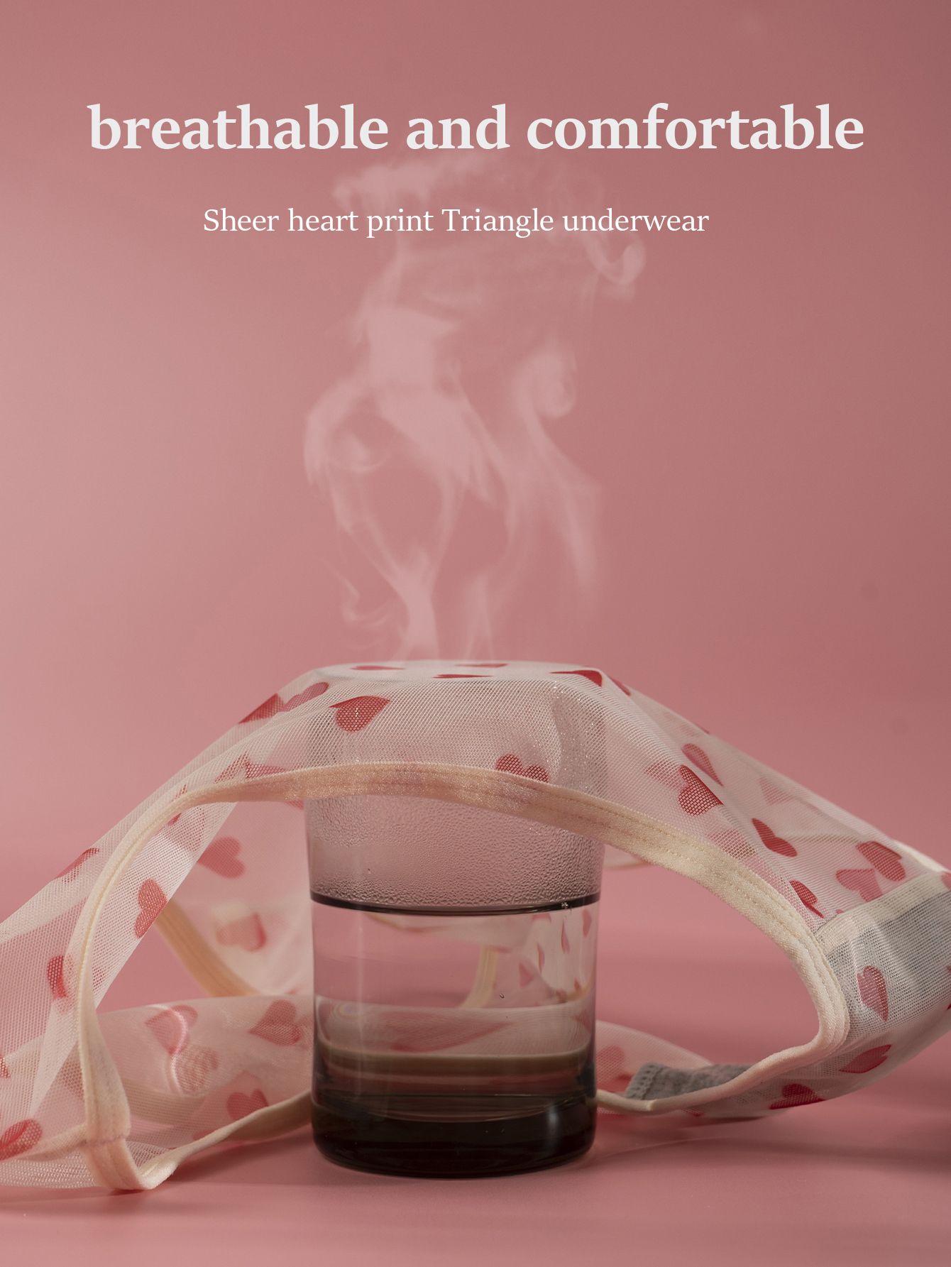Sheer Heart Print Lingerie 804-A