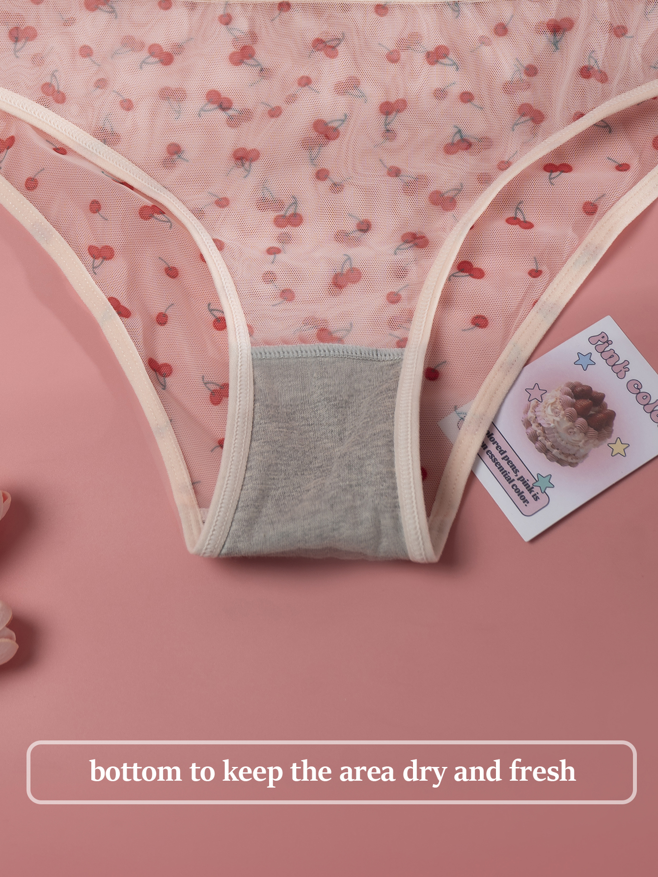 Sheer Cherry Print Panties 804-C