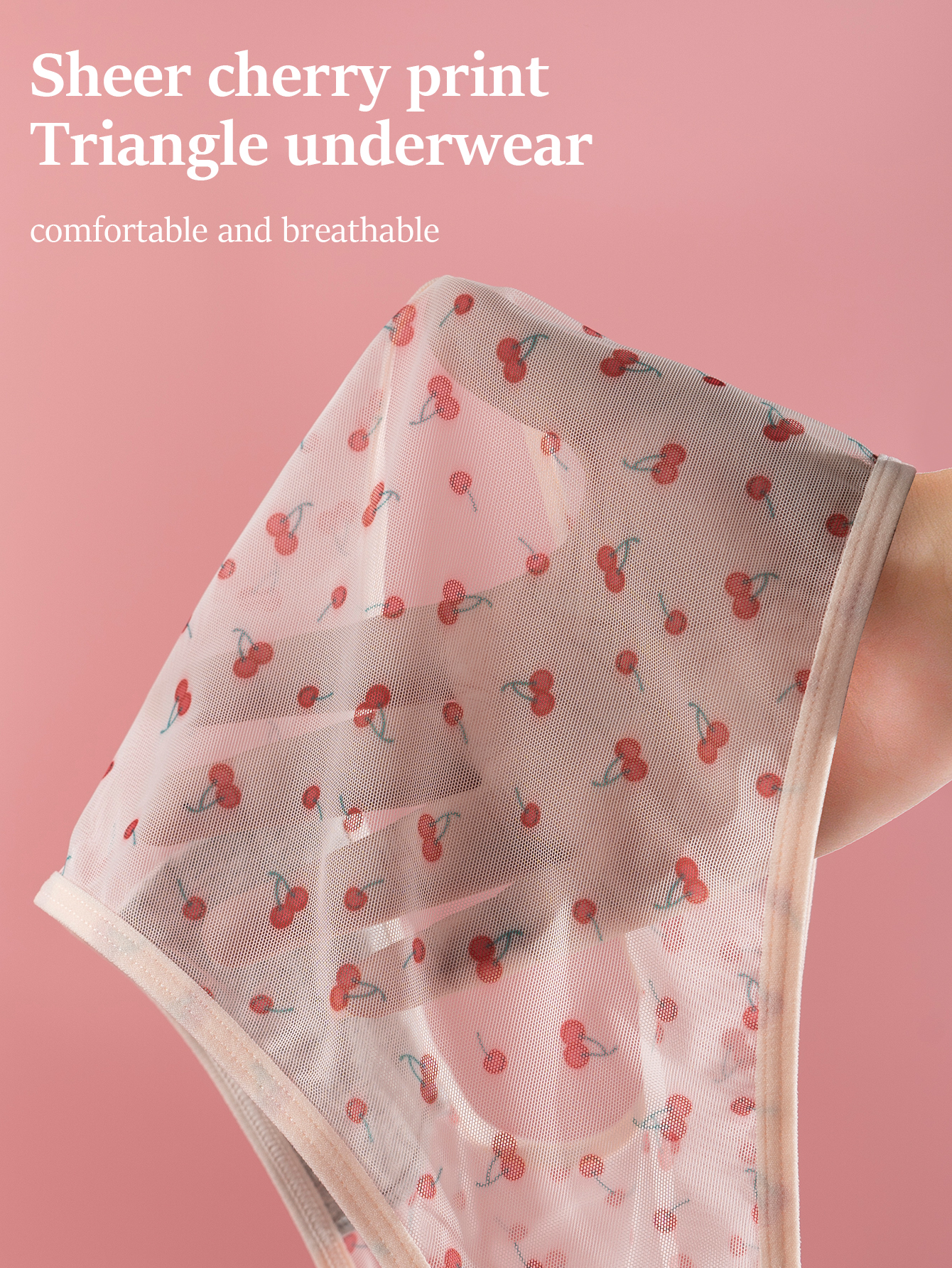 Sheer Cherry Print Panties 804-C