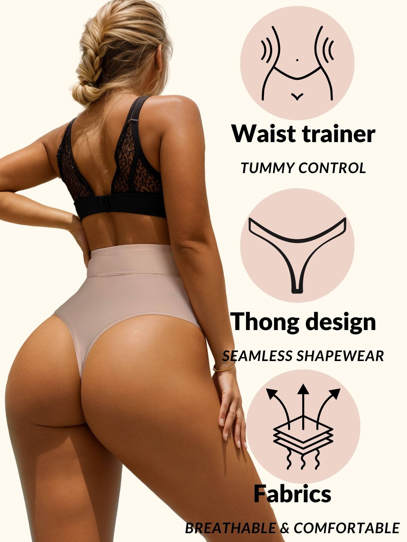 High-Waist Shapewear Thong C028