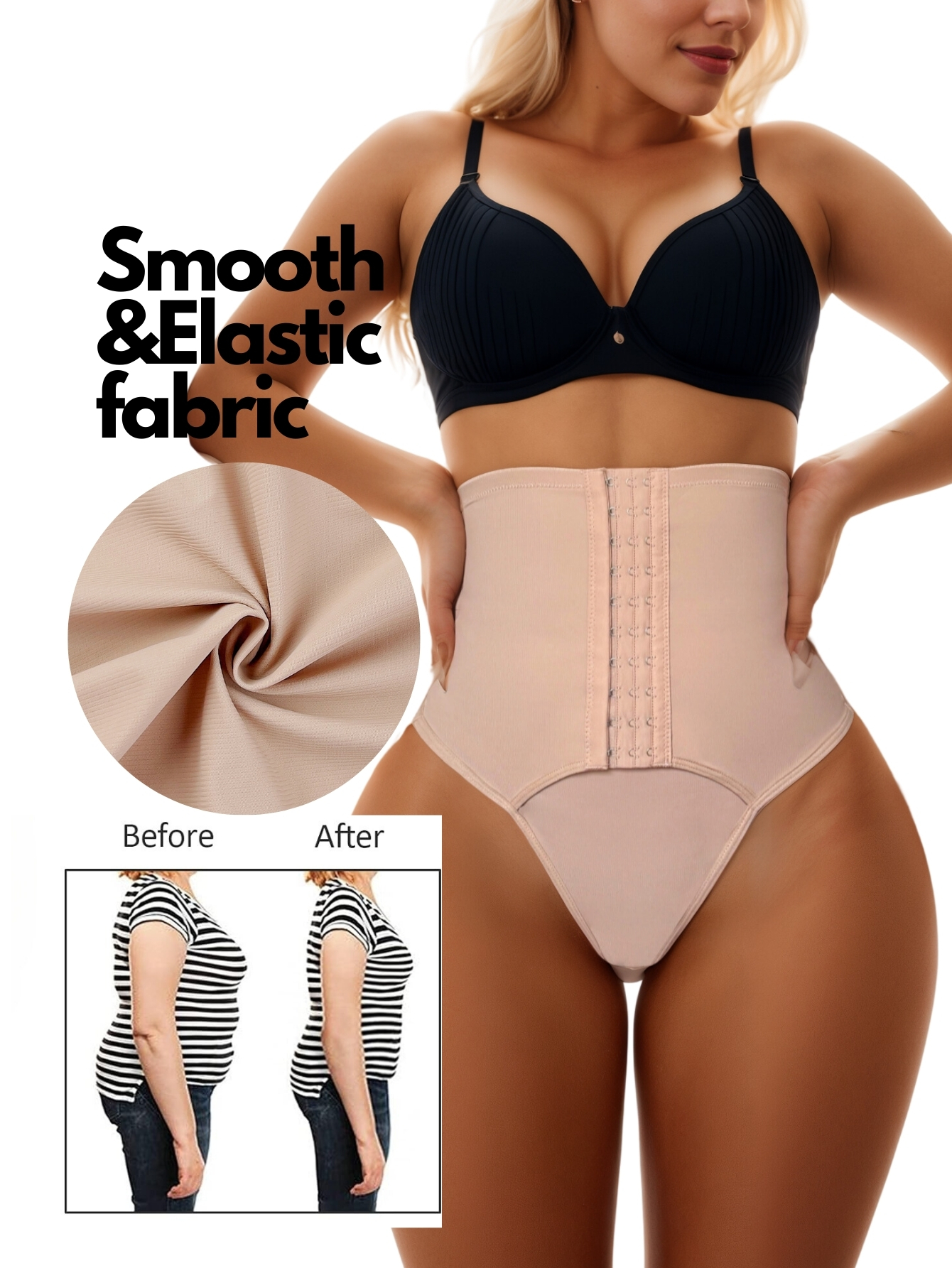 High-Waist Shapewear Thong C028