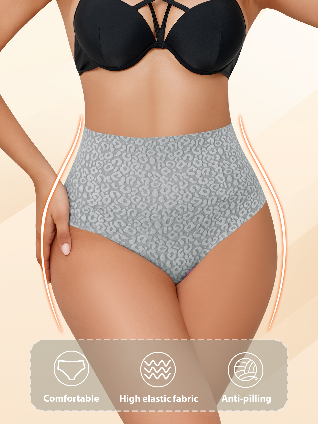 High-Waist Leopard Print Shapewear GD002