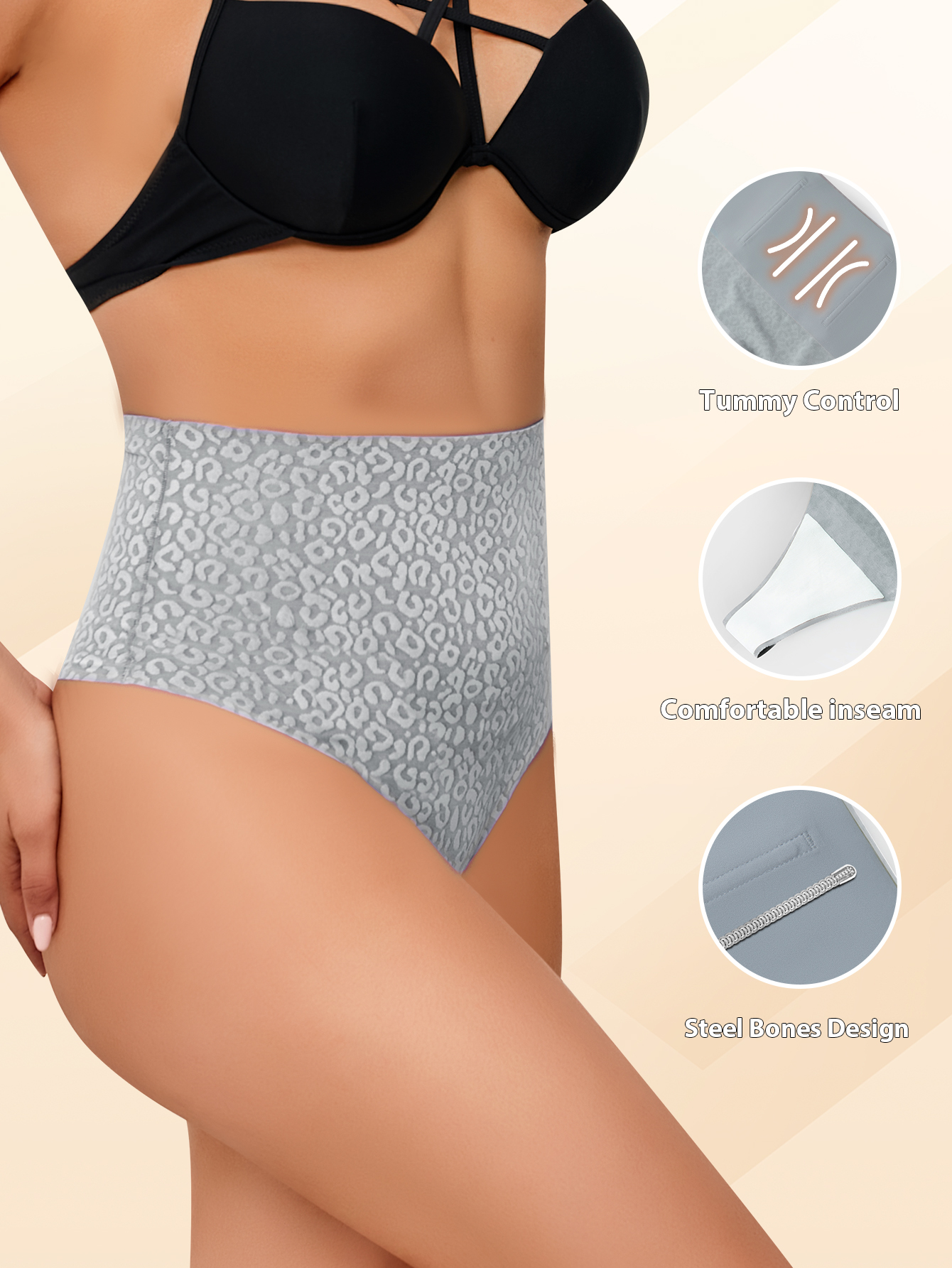 High-Waist Leopard Print Shapewear GD002