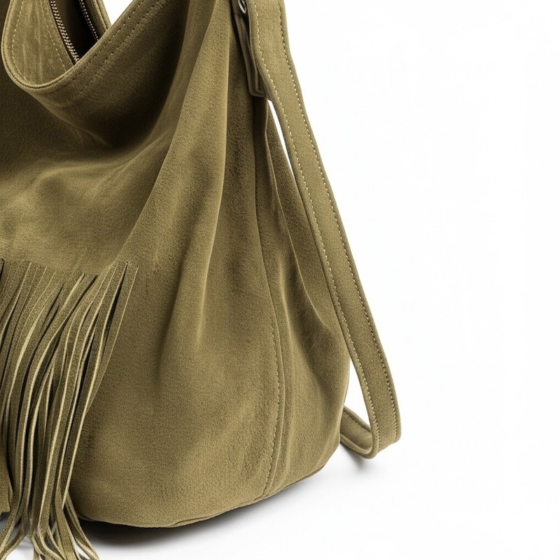 Olive Green Fringe Bag