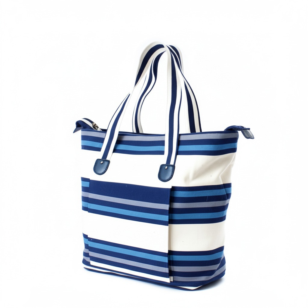 Striped Canvas Tote Bag
