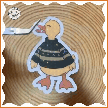 Duck in Sweater Sticker