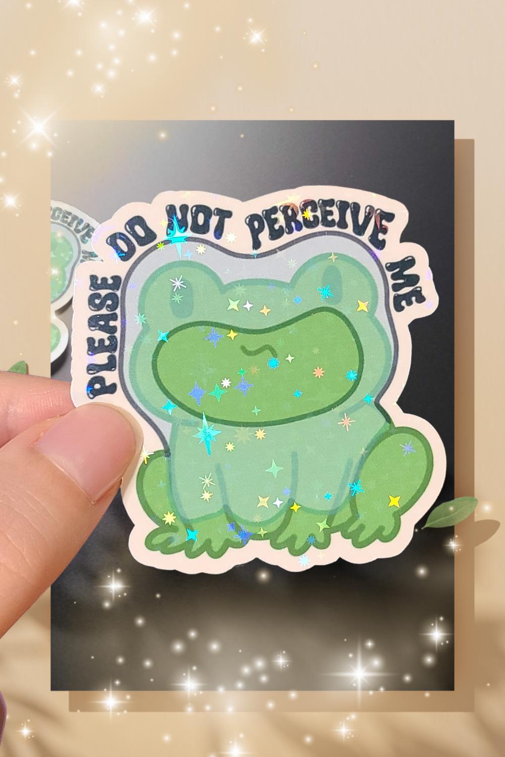 Frog Sticker - Please Do Not Perceive Me