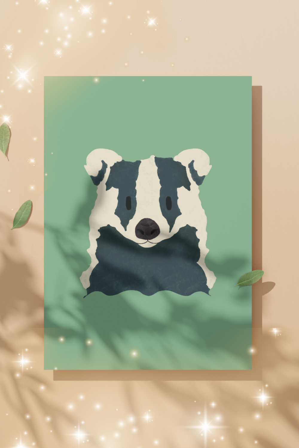 Badger Illustration Print 6x4"