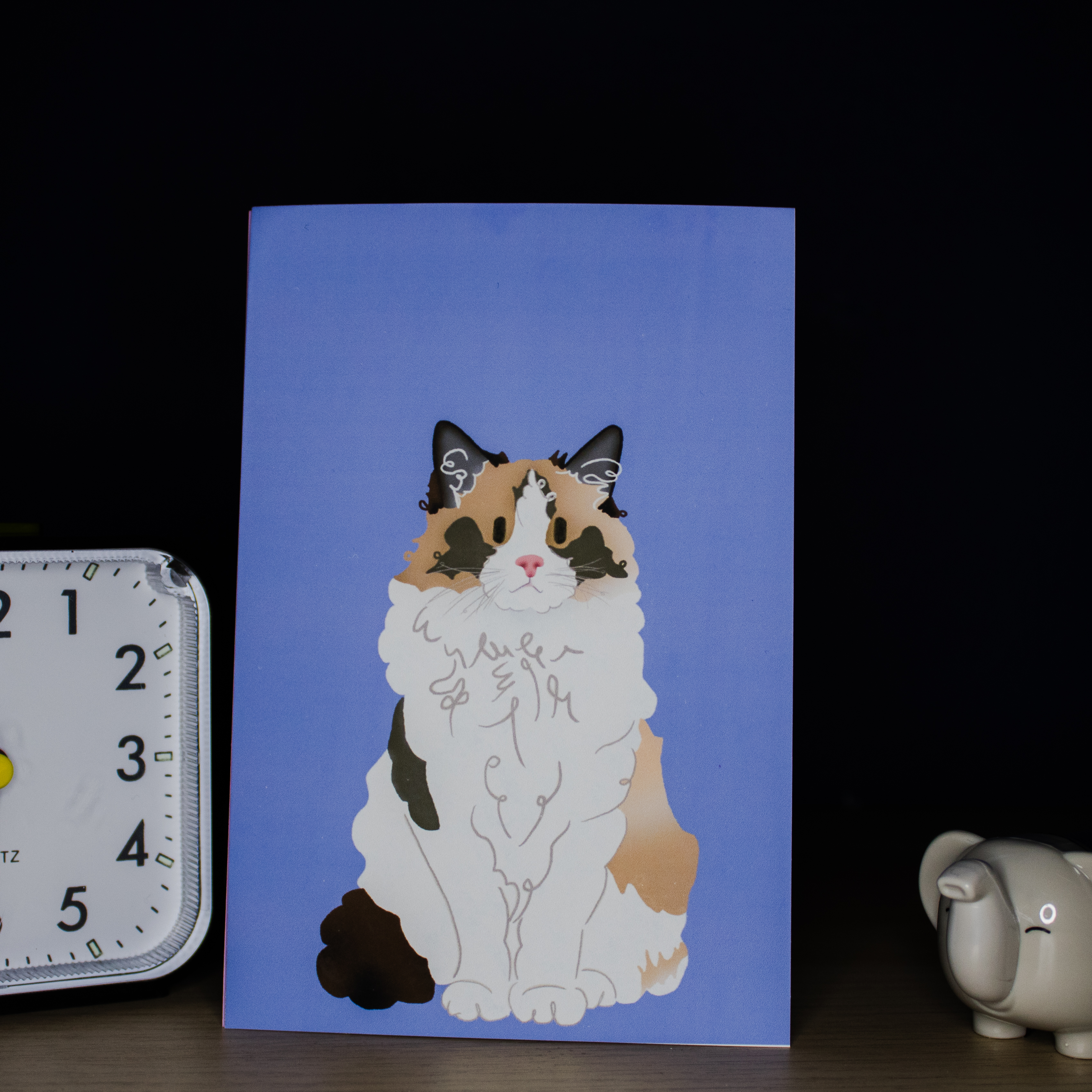 Ragdoll Cat Illustrated Print – 6x4"