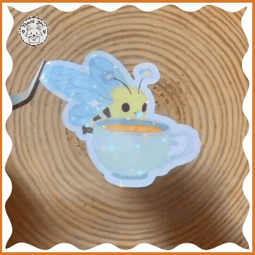 Bee with Coffee Cup Sticker
