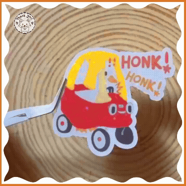 Duck Driving Toy Car Sticker