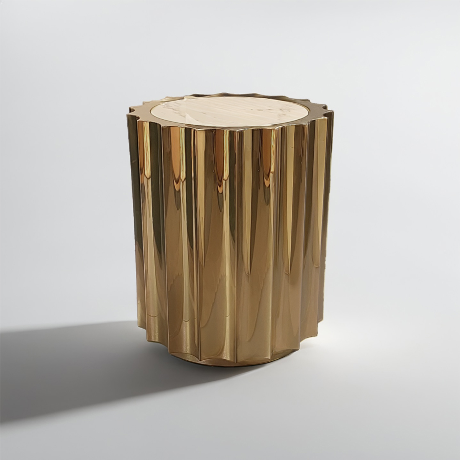 Fluted gold table