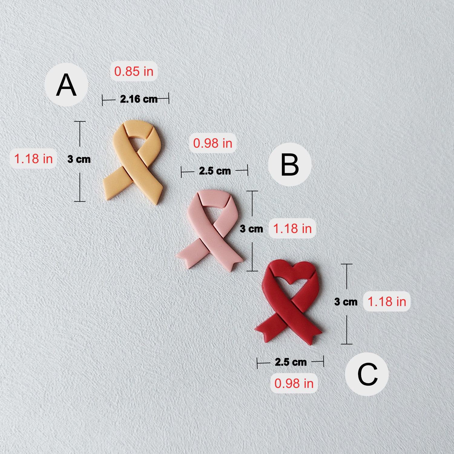 Awareness Ribbon Polymer Clay Cutters 