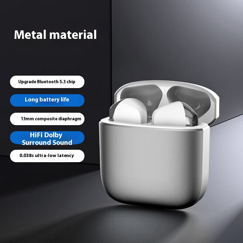 HJ01 Semi-in-ear true wireless sports aluminum alloy metal shell Bluetooth music earphones