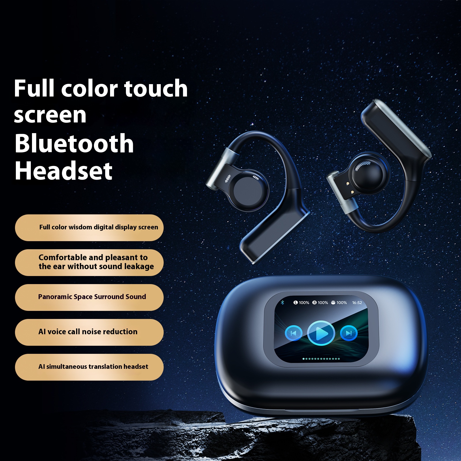 A16 Plus Colorful display AI Translation open ear wireless headset Bluetooth TWS earphones