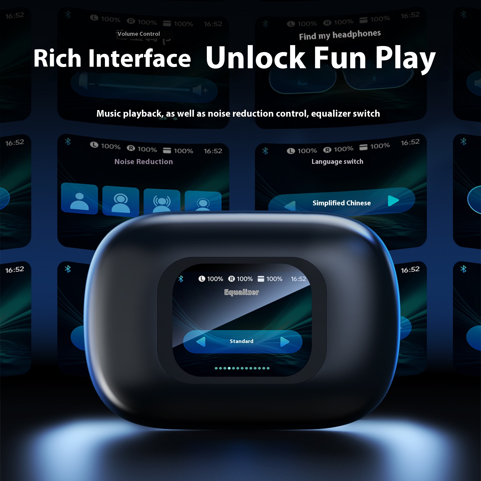 A16 Plus Colorful display AI Translation open ear wireless headset Bluetooth TWS earphones