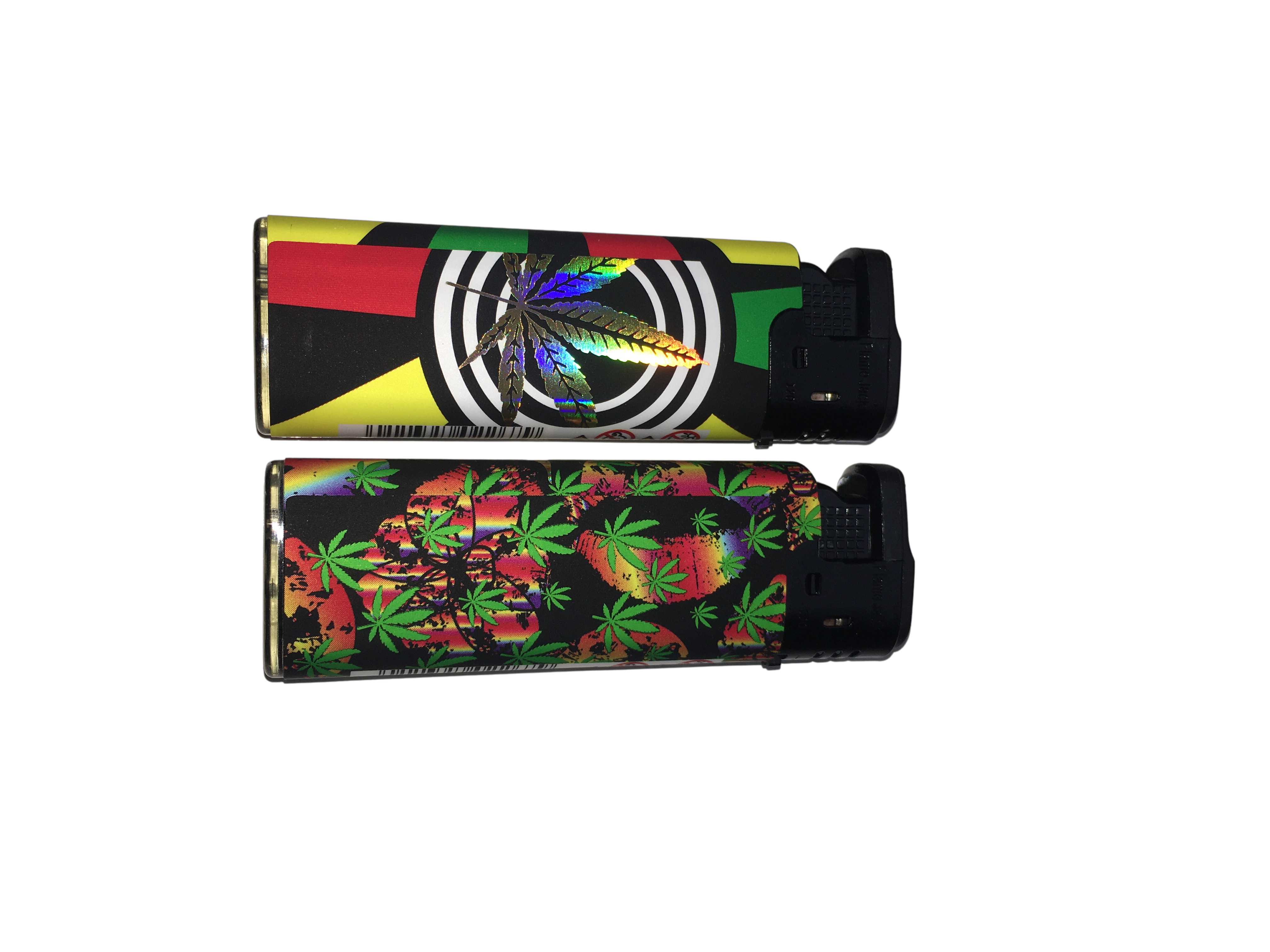 Decorative Lighters with Cannabis Leaf Design x2