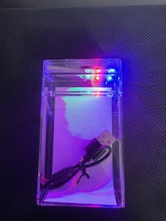 Stylish Transparent Cigarettes Box + Electric Lighter 2 in 1