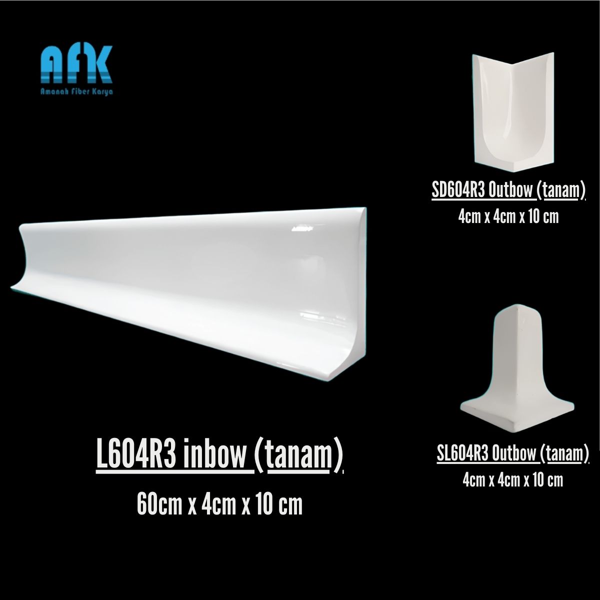 Plint Lantai L60x4x3 / SD4x4x20 / SL4x4x10 cm