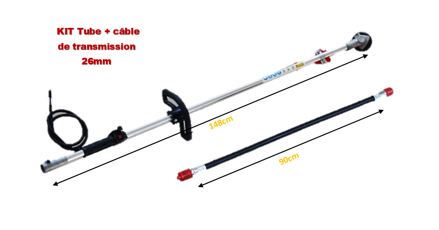Tube+cable de transmission de rechange pour debroussailleuse