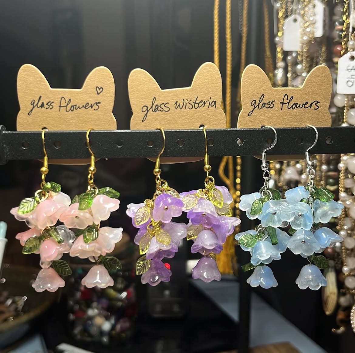 Glass Flower Earrings