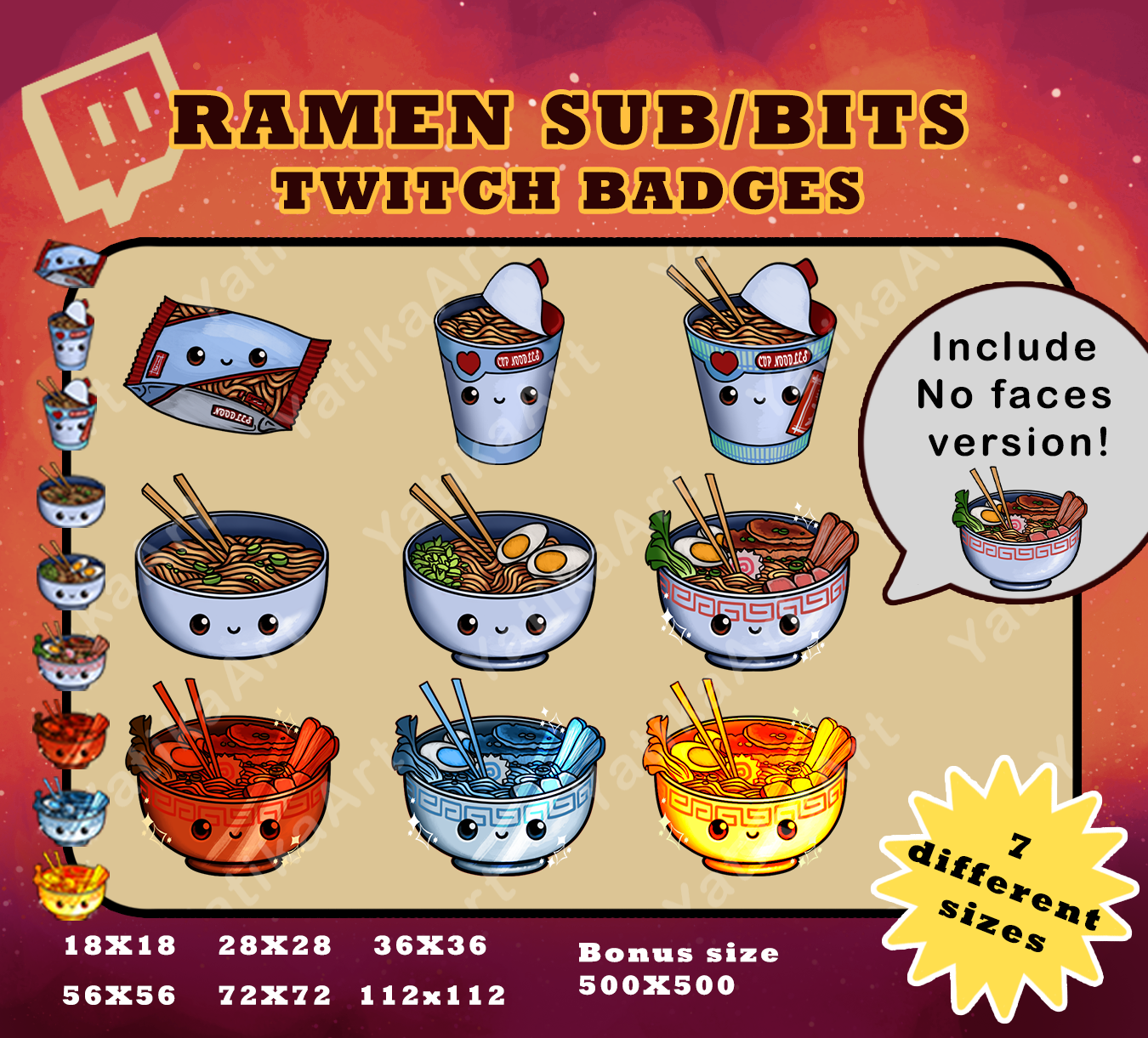 Ramen Twitch Badges