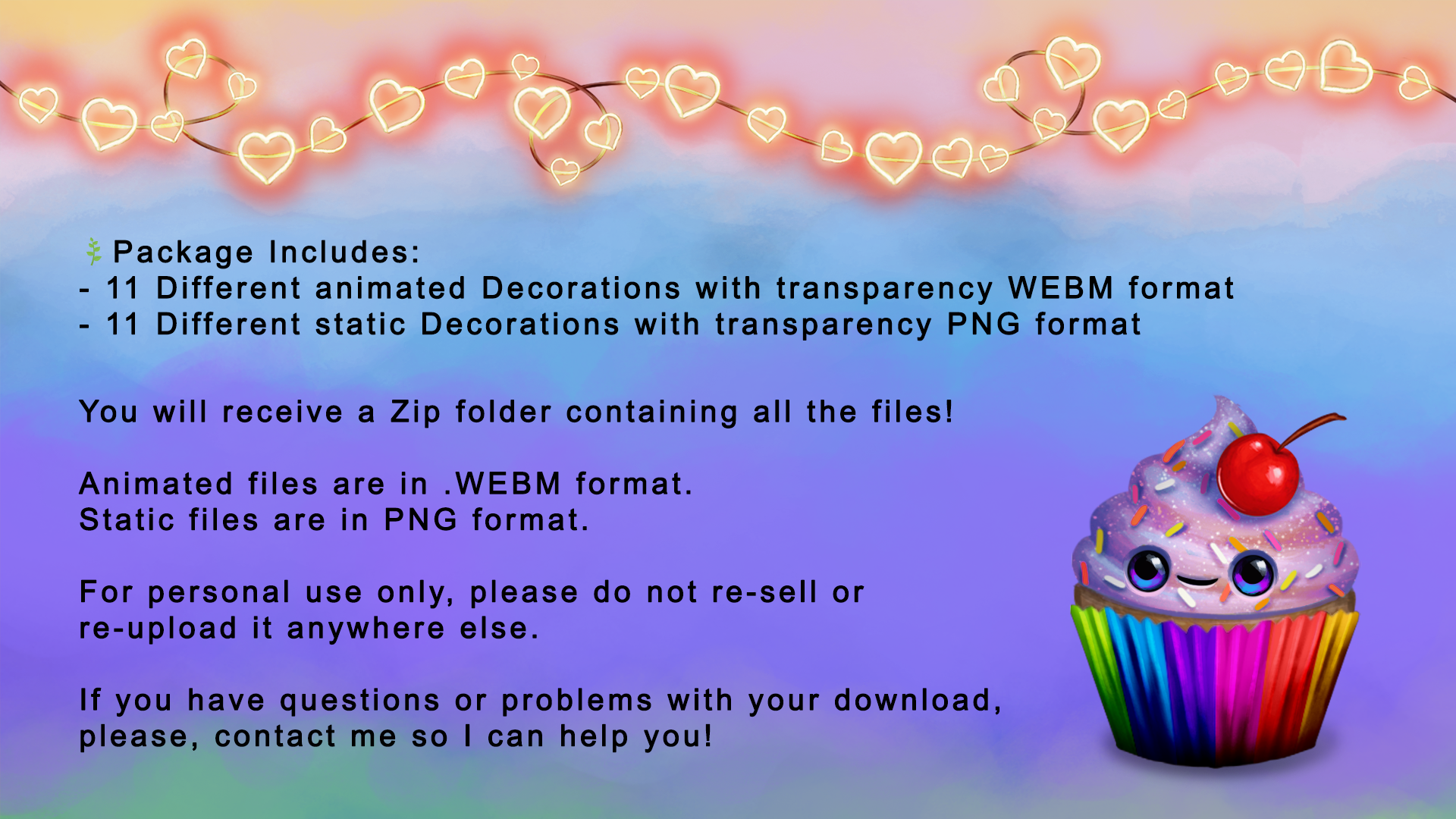 Animated Pride Month Decoration Pack for streamer