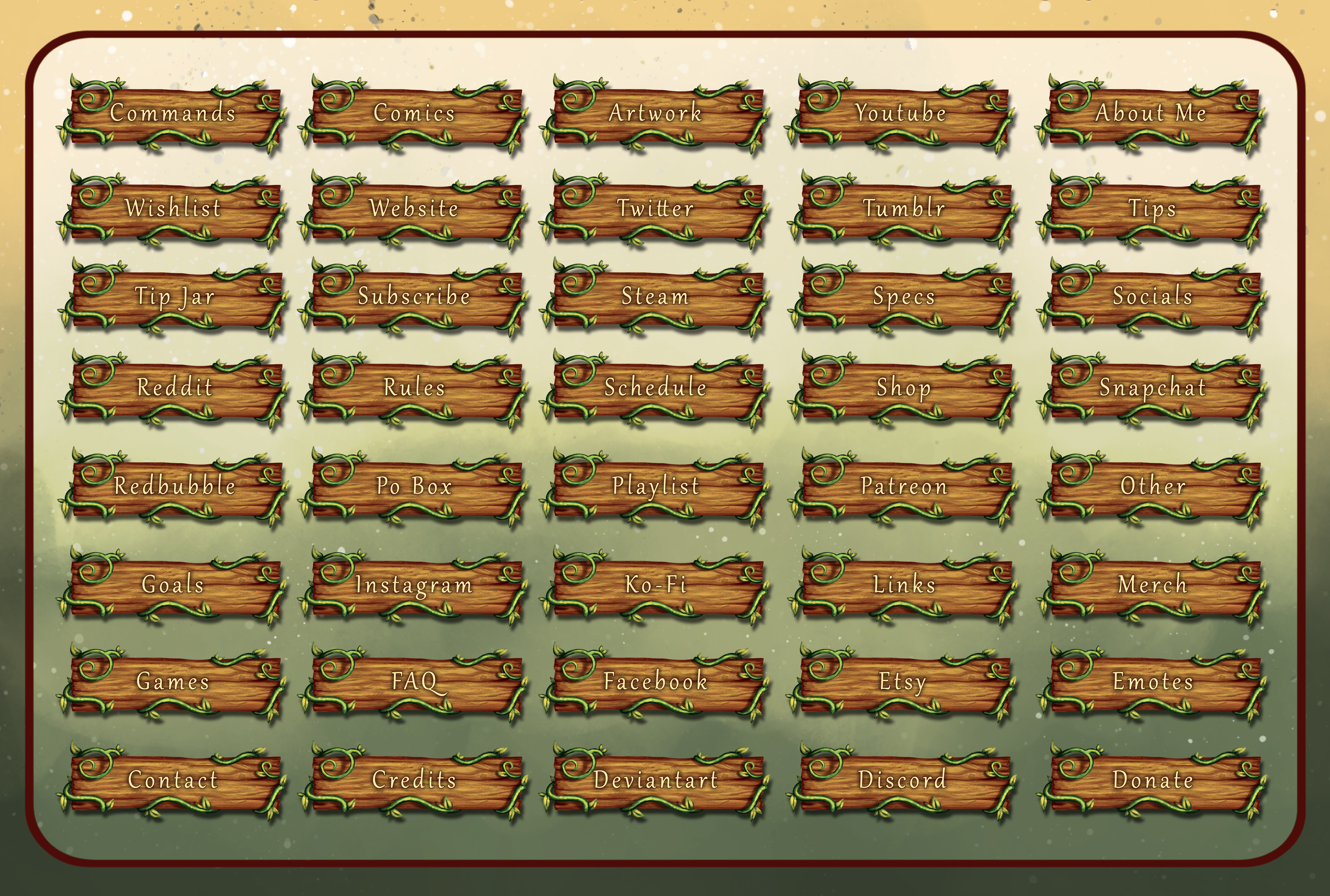 40 Cozy Cottage Twitch Panels