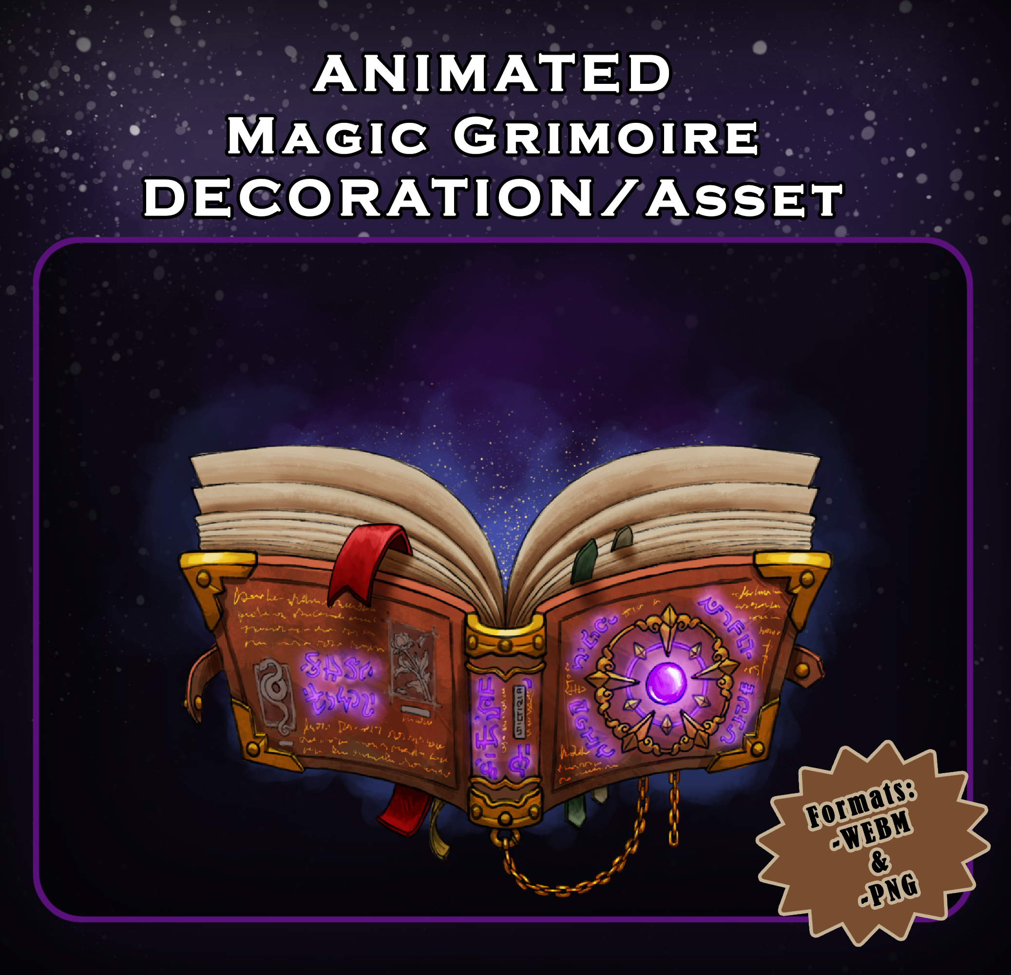 Animated Magic Grimoire Decoration Asset