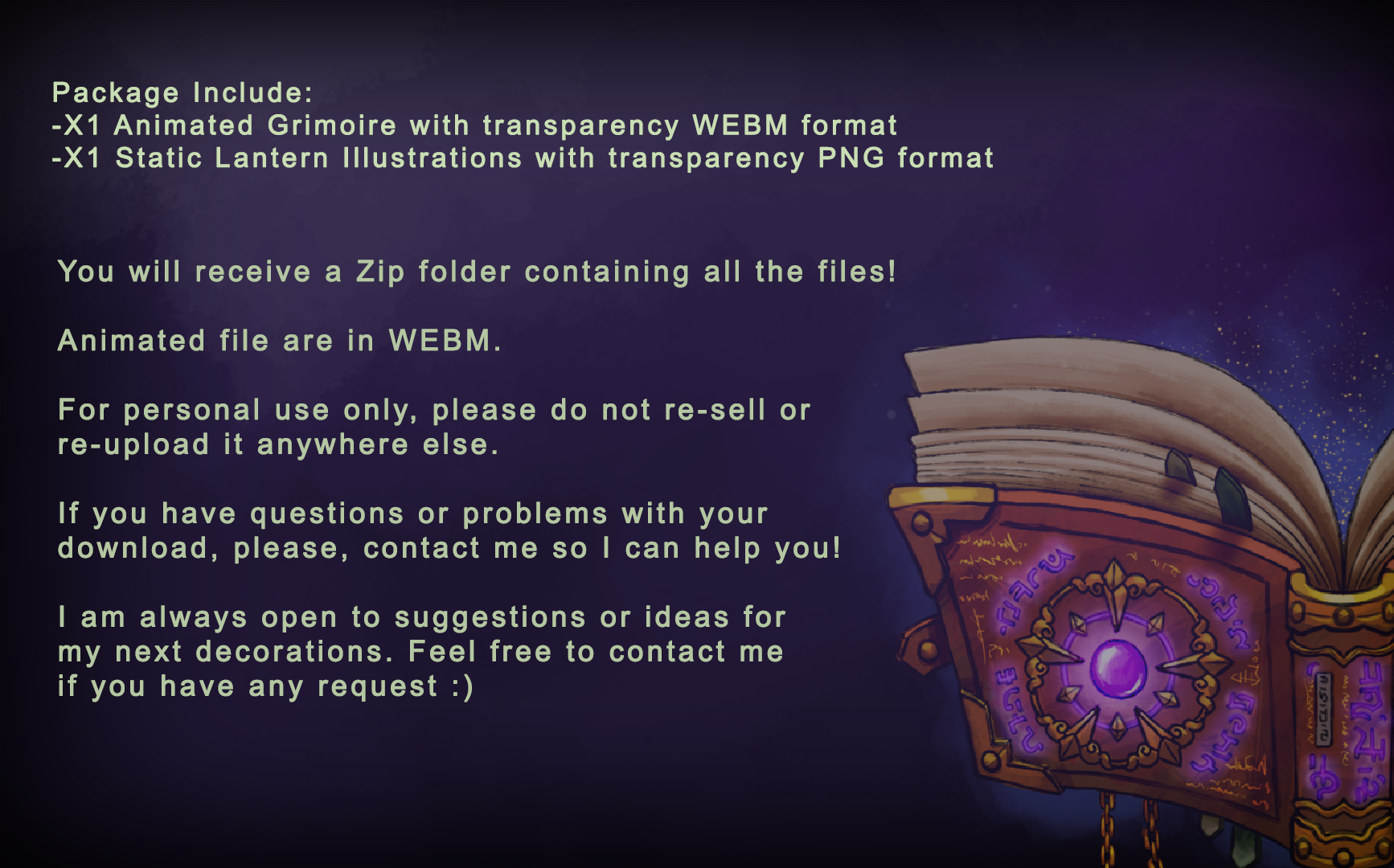 Animated Magic Grimoire Decoration Asset